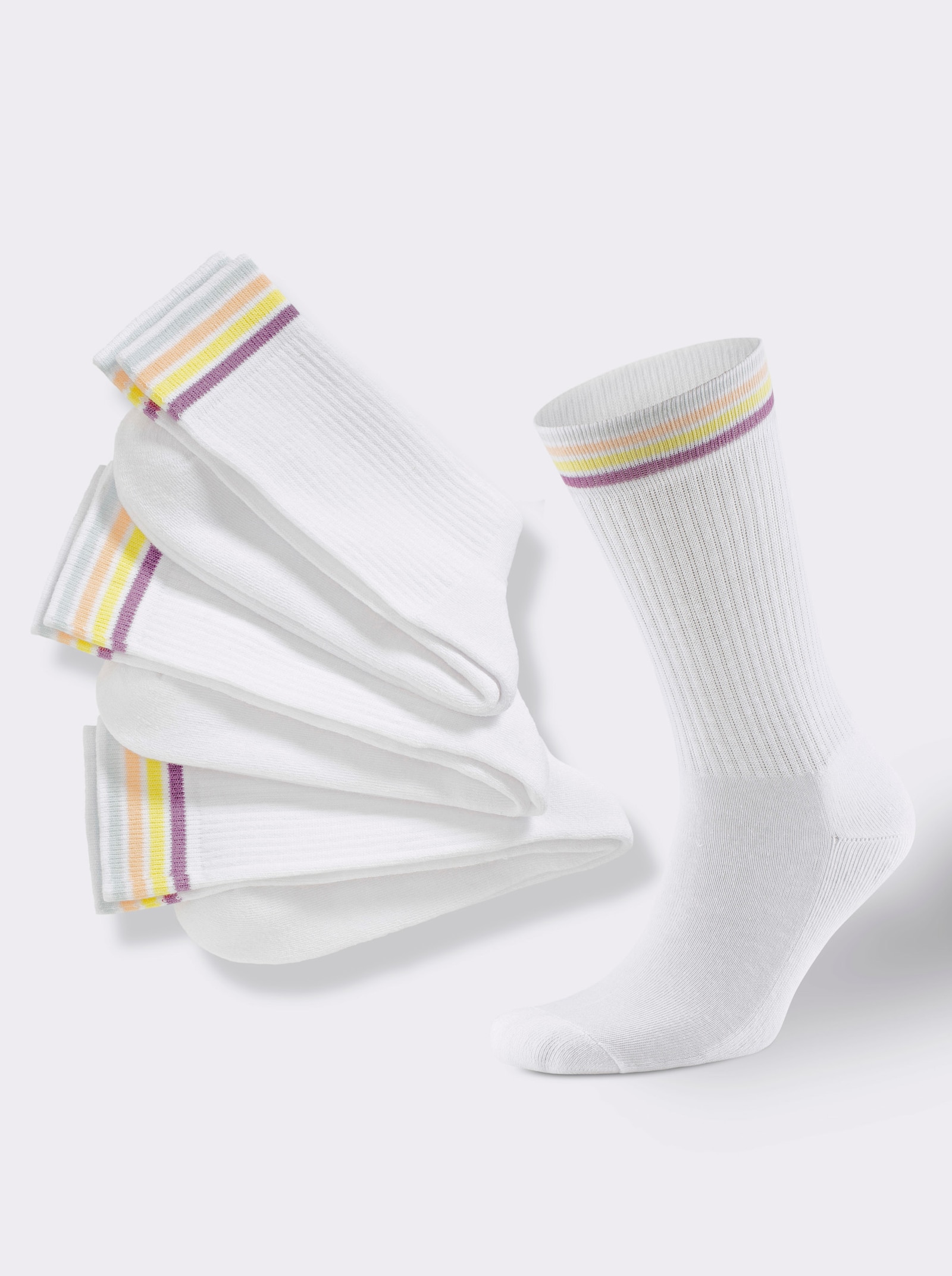 wäschepur Tenisové ponožky - biela pásikovaná