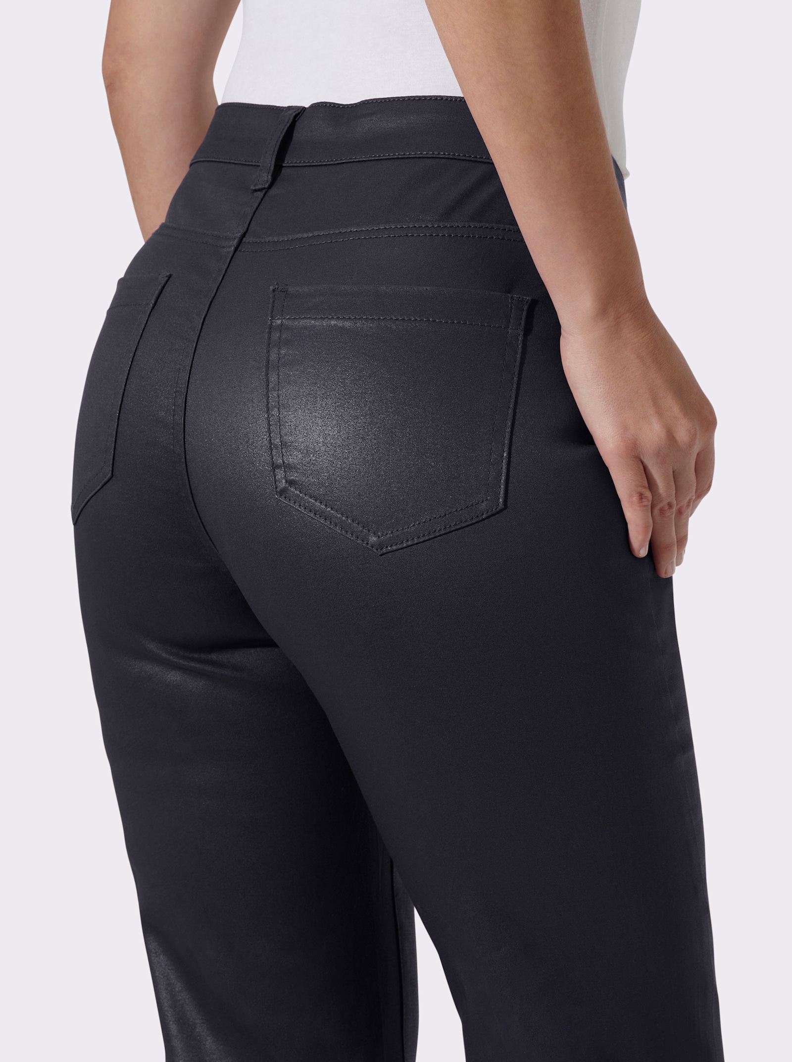 heine Bootcut-Jeans in Glanz-Optik - marine