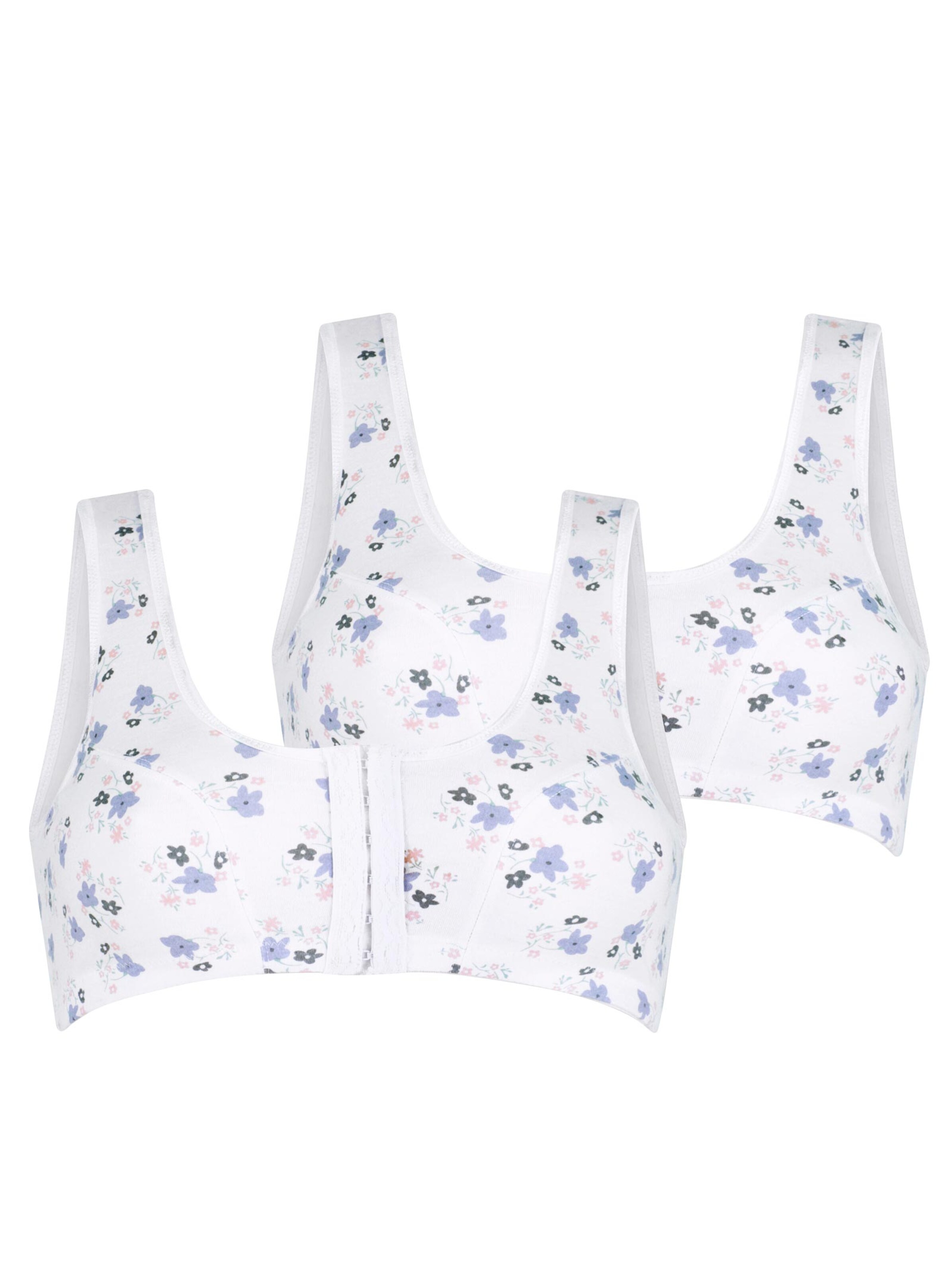 wäschepur Vorderverschluss-BH ohne Bügel - ecru-rosé-bedruckt