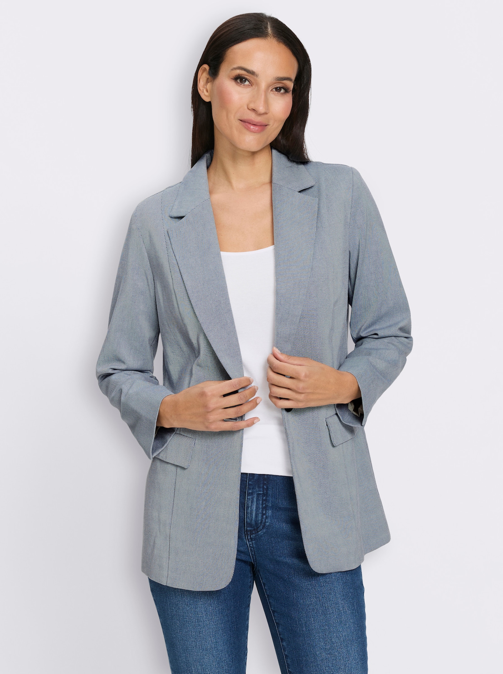 heine Blazer mit Reverskragen - rauchblau