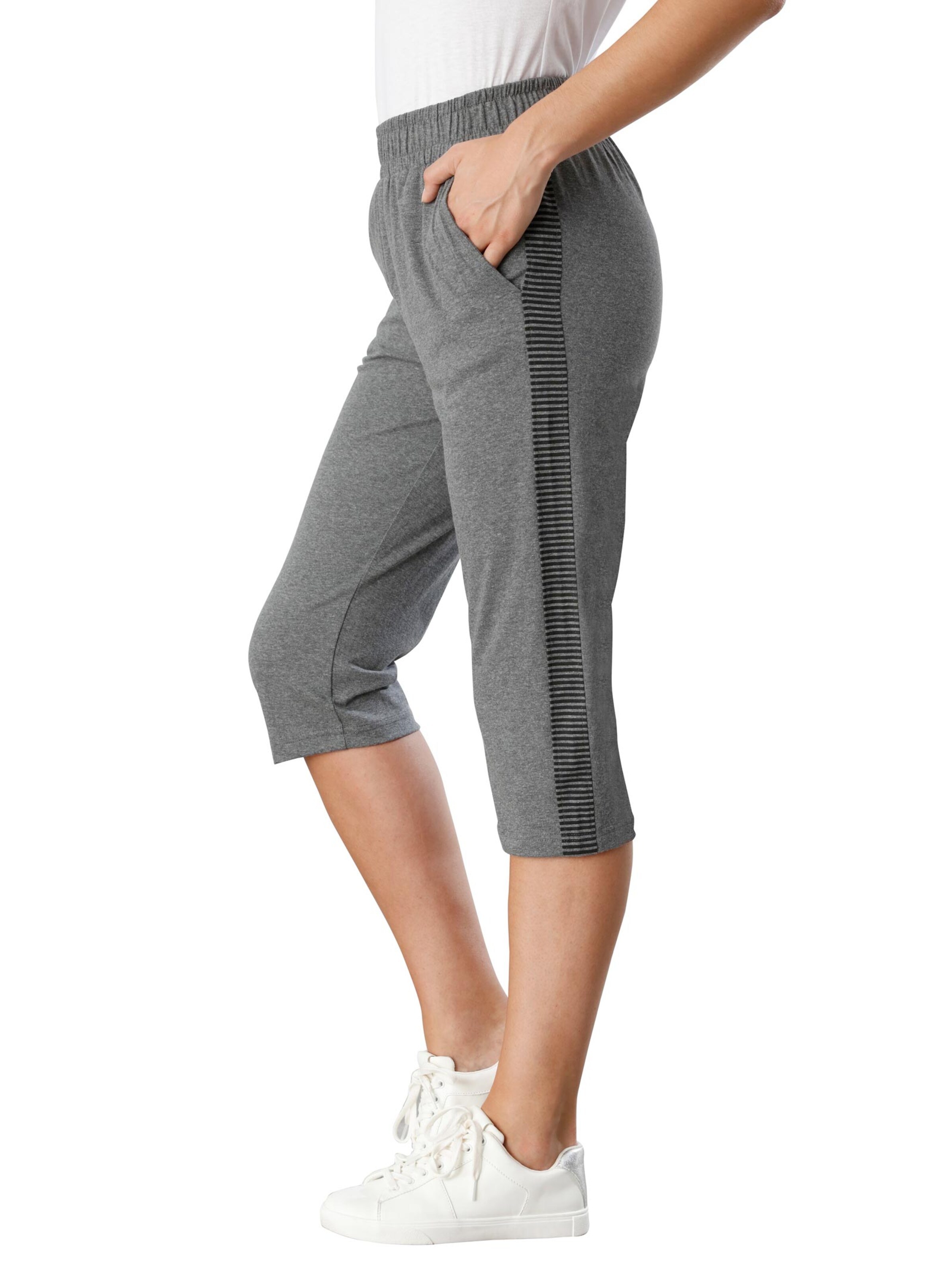 Capri-Freizeithose - anthrazit-meliert