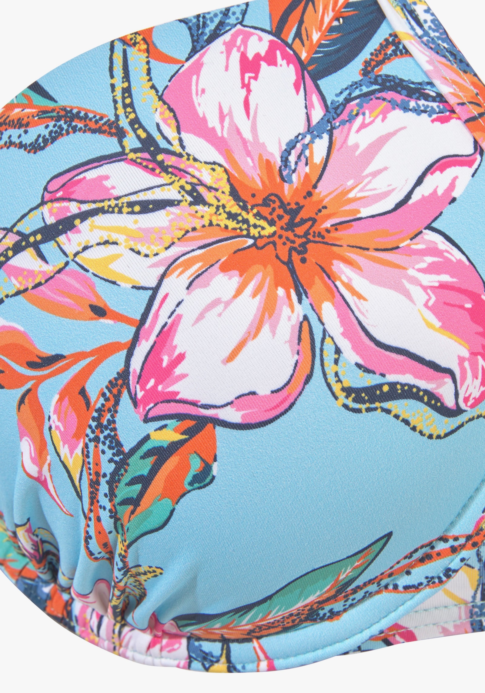 LASCANA Push-Up-Bikini-Top - hellblau-bedruckt