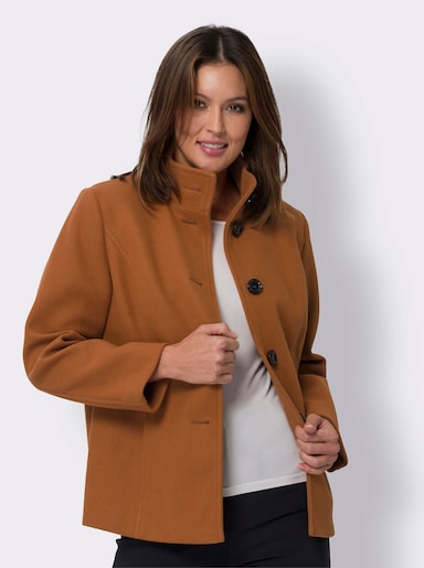 Jacke mit Schmuckknöpfen - cognac