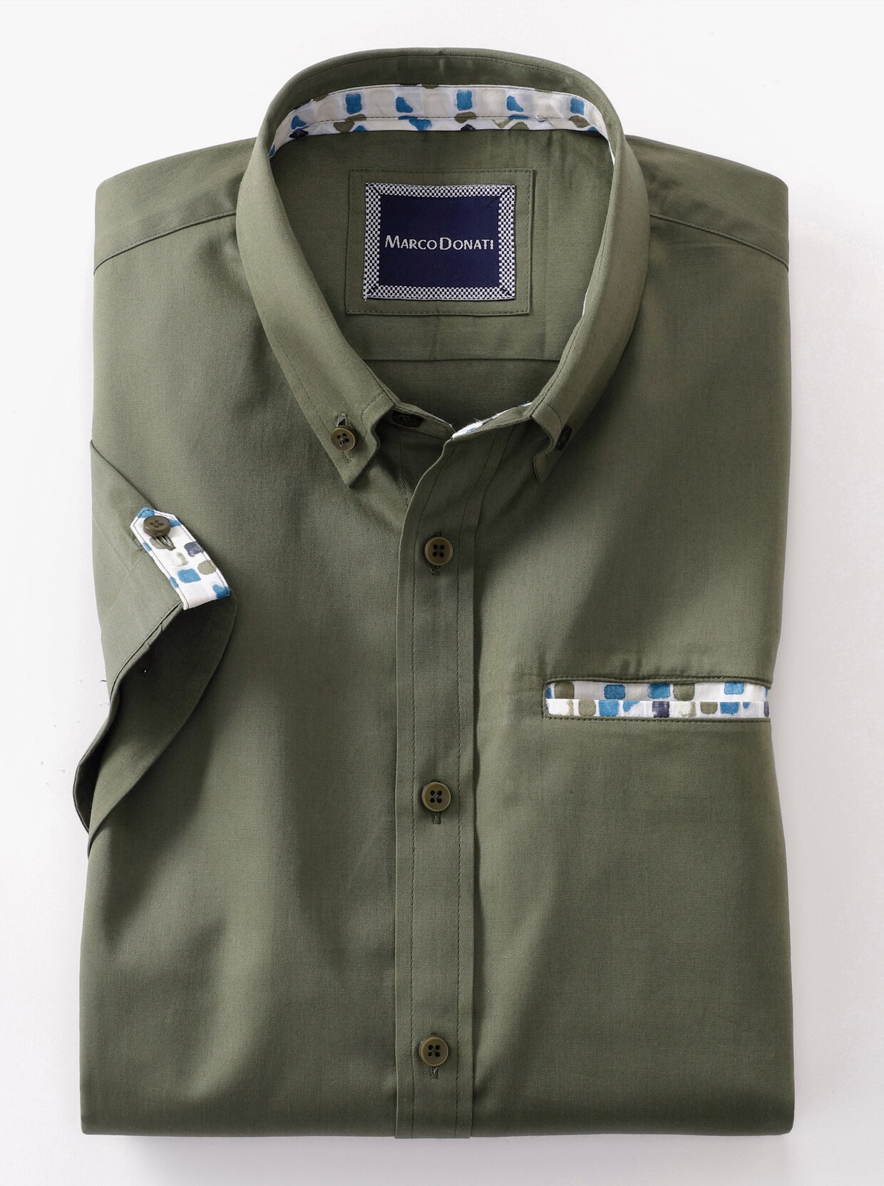 Marco Donati Kurzarm-Hemd - khaki