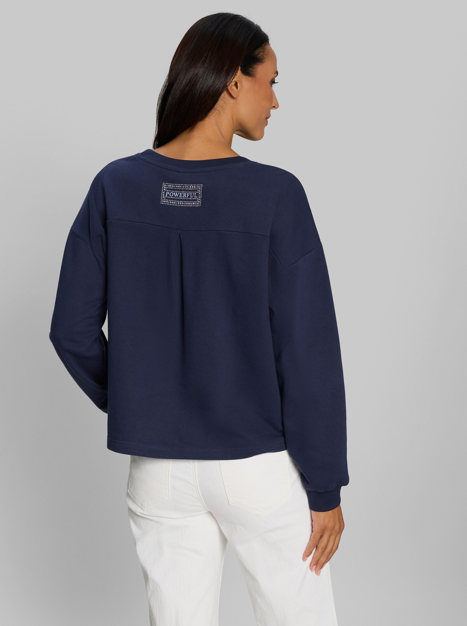 heine Sweater mit Schriftzug hinten - marine