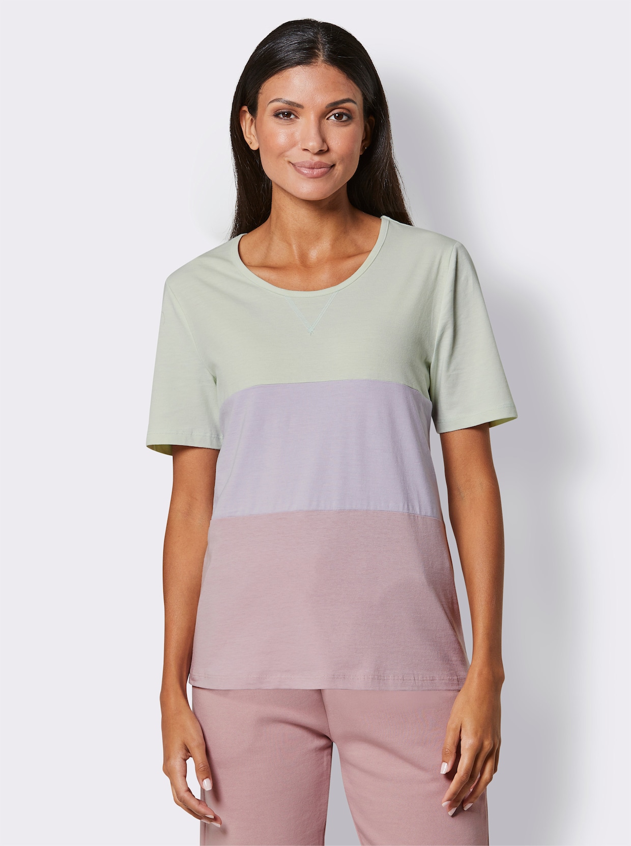 feel good Shirt - zacht mint/lila/mauve