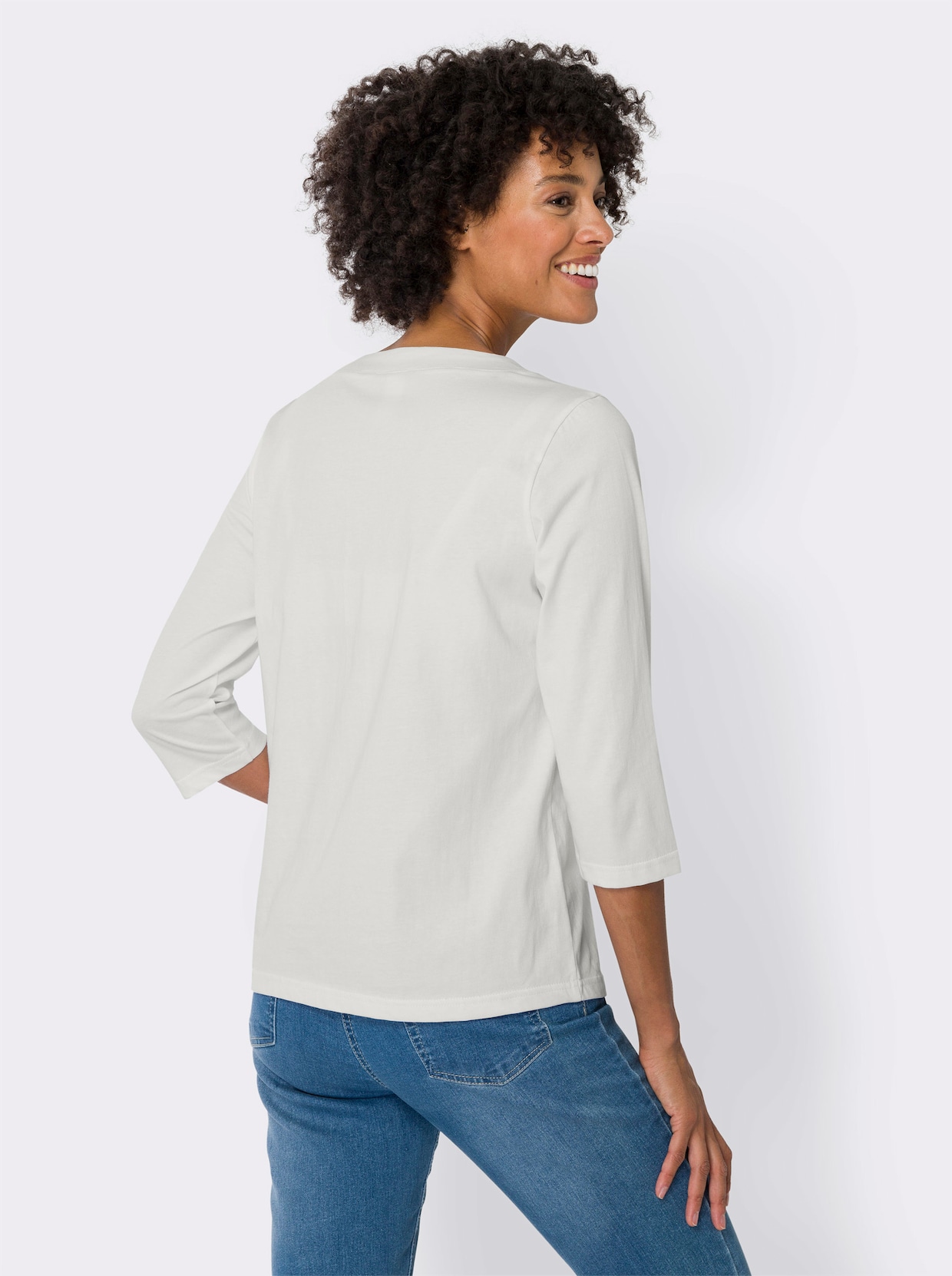 Shirt met 3/4-mouw - ecru