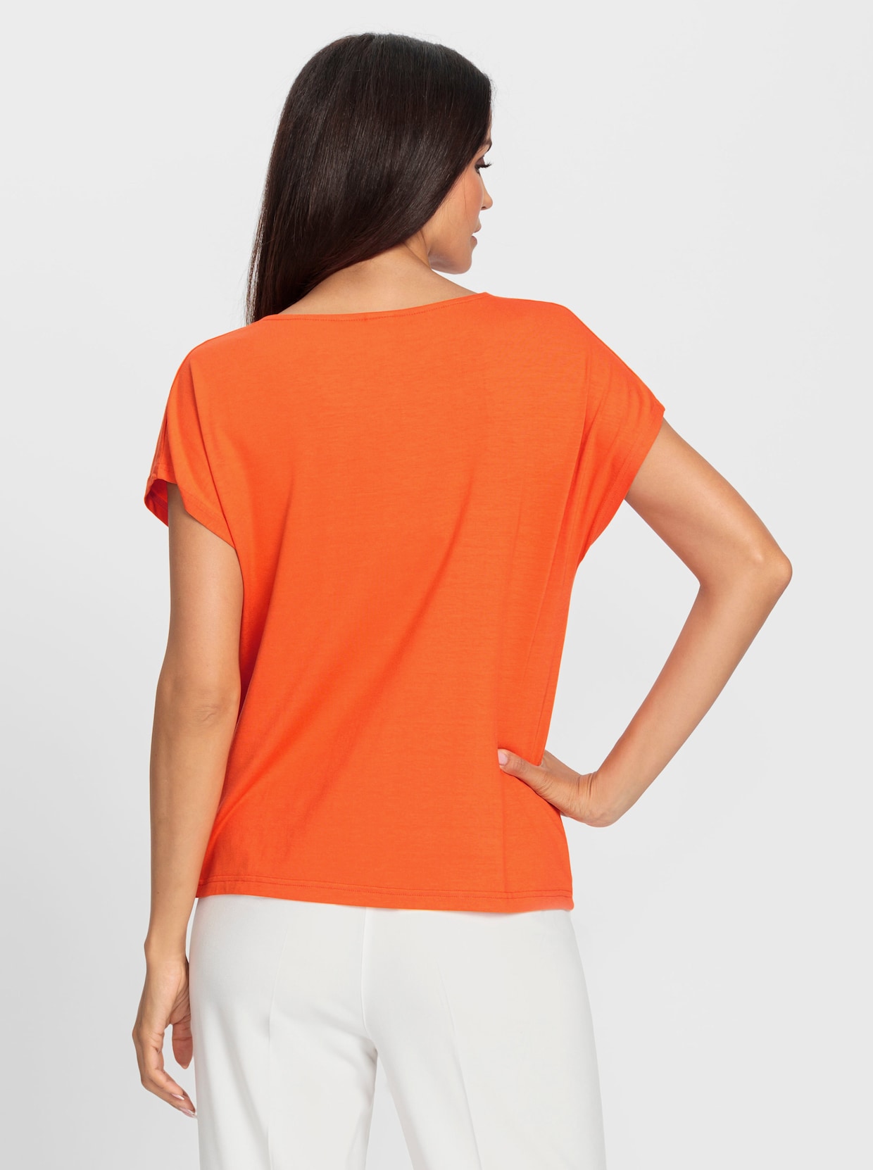 heine Shirt met cascadehals - oranje
