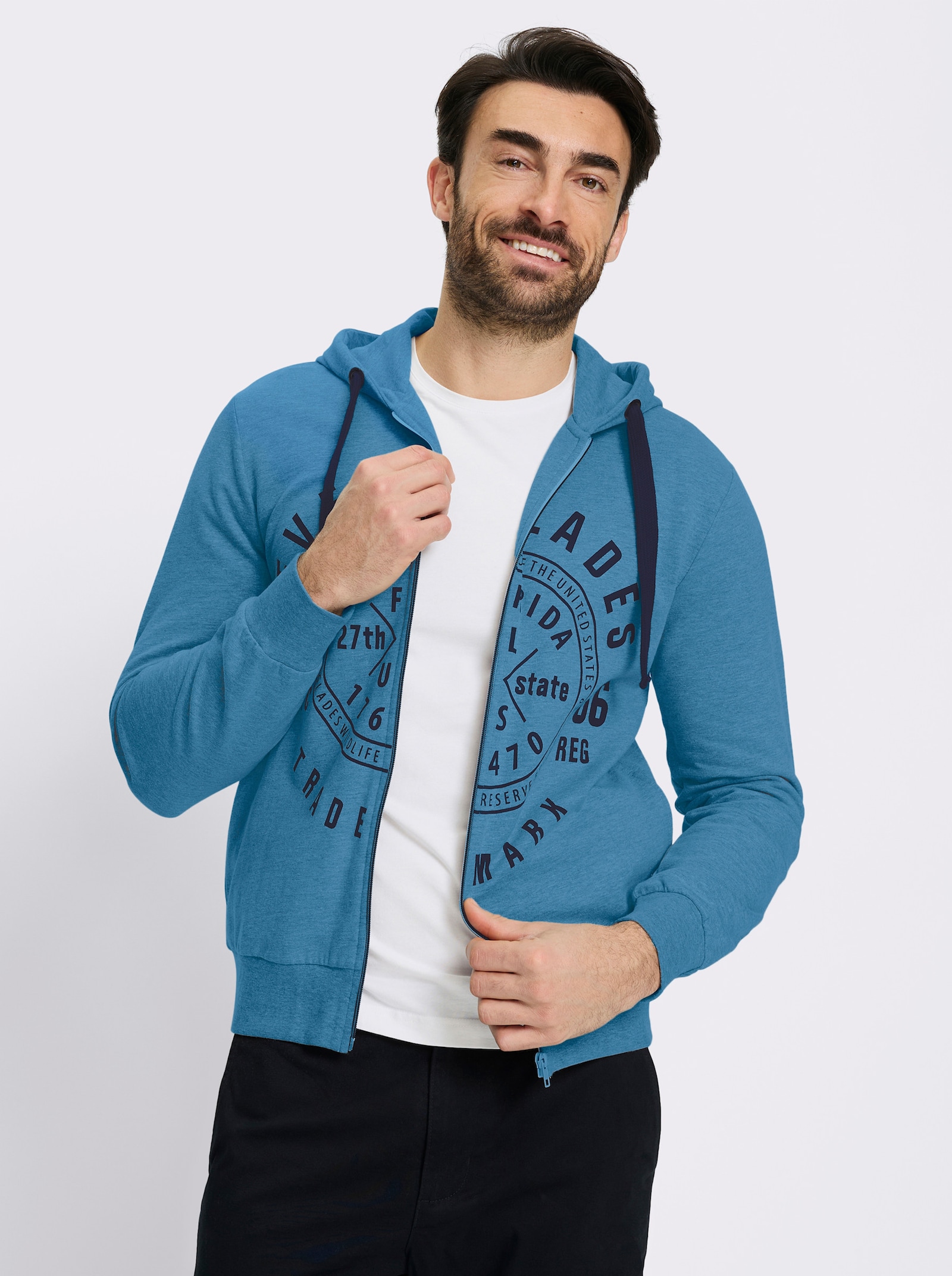 Catamaran Sweatjacke - mittelblau-meliert