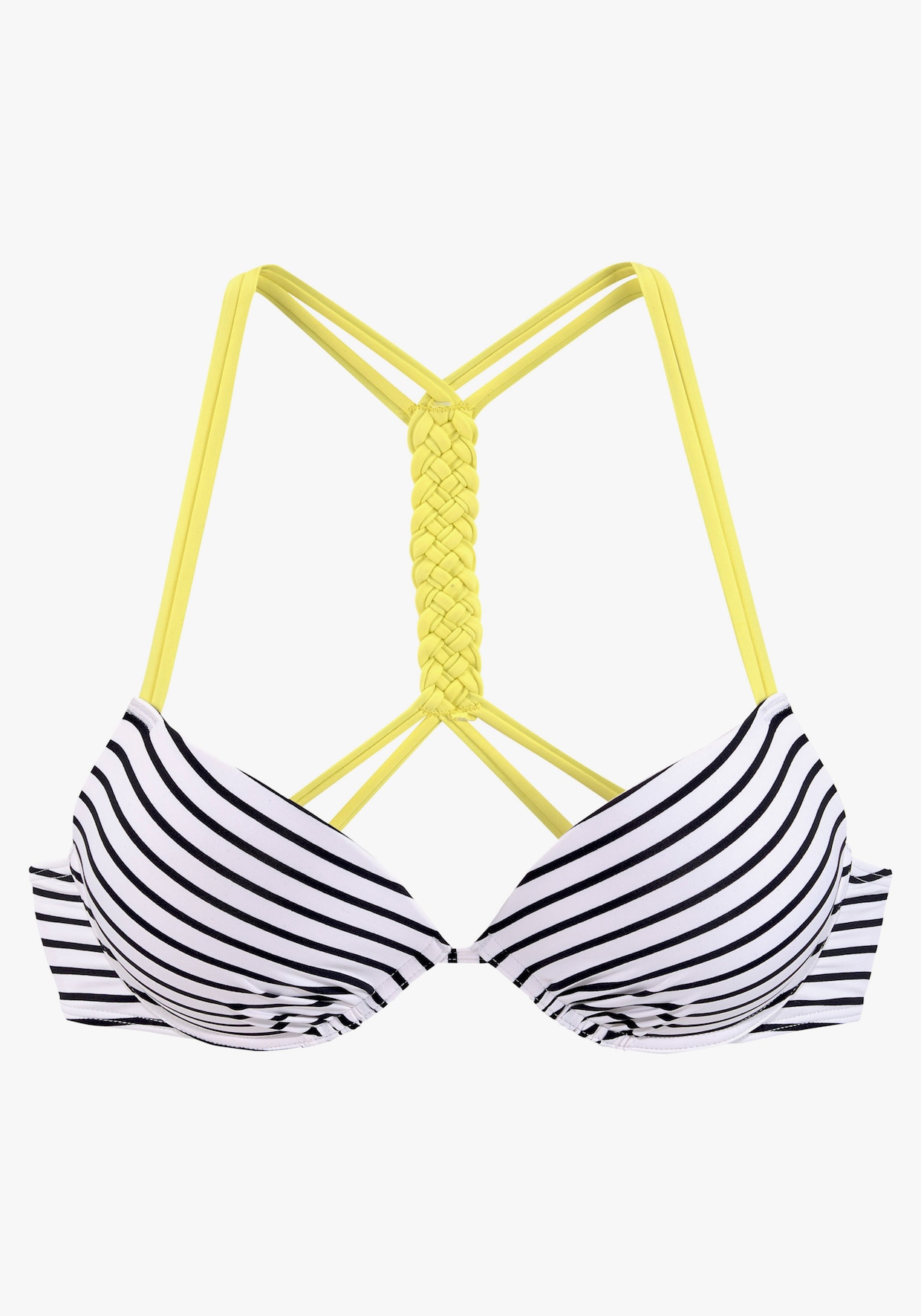 Venice Beach Push-upbikinitop - zwart/wit/limoen