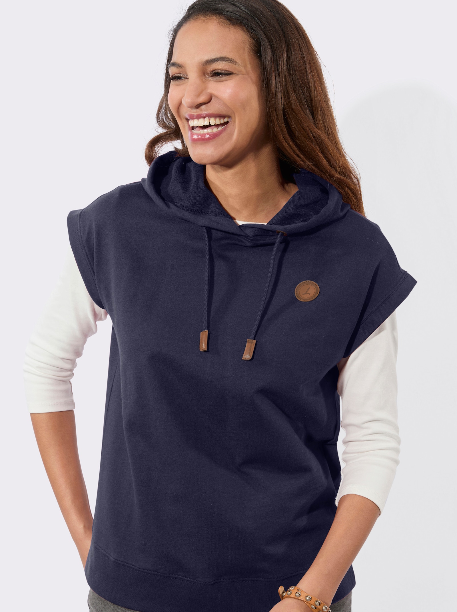 Kapuzenshirt mit Tunnelzug - marine