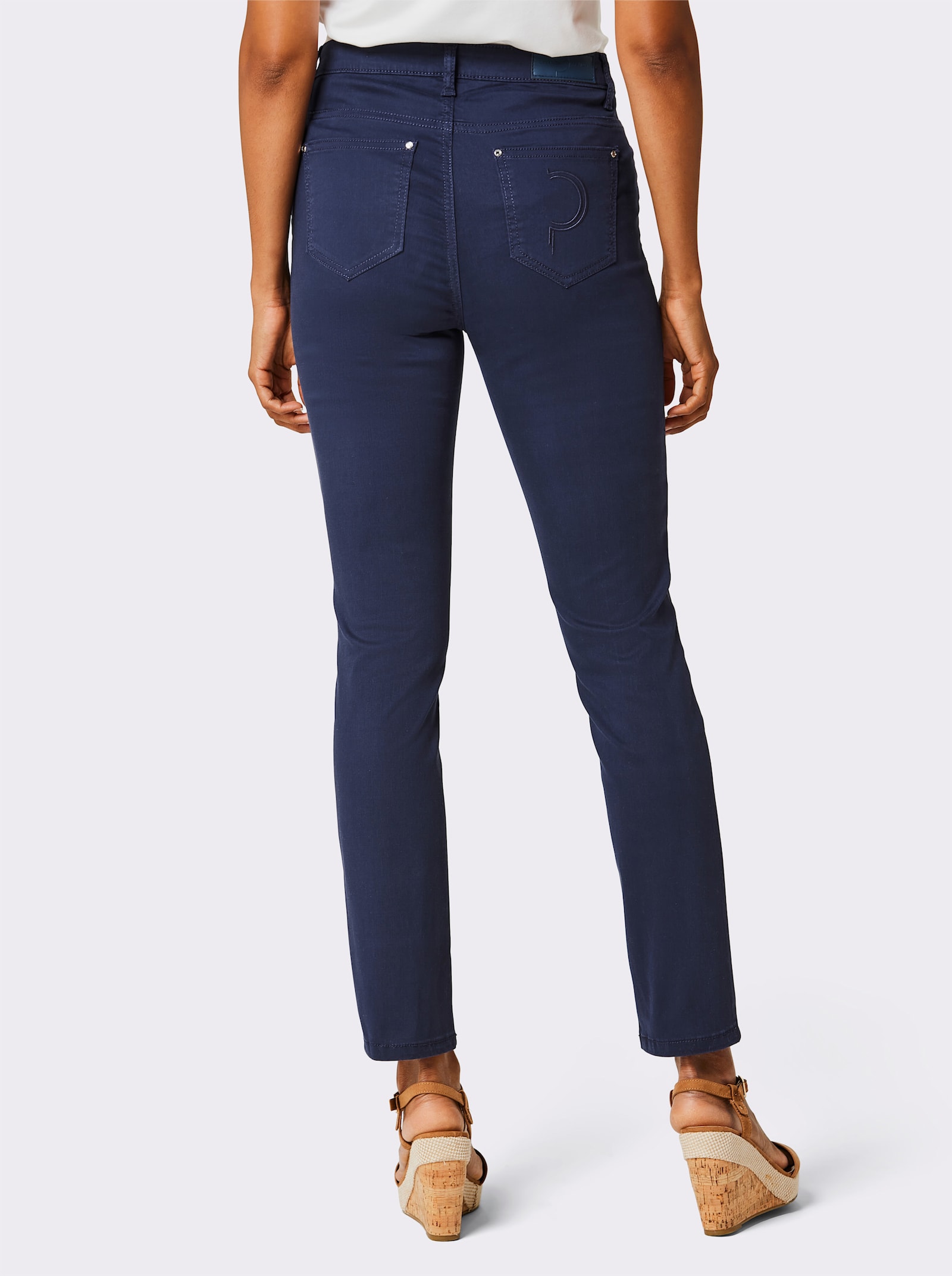 CREATION L PREMIUM 5-Pocket-Jeans in weichem Materialmix mit Lyocell - marine