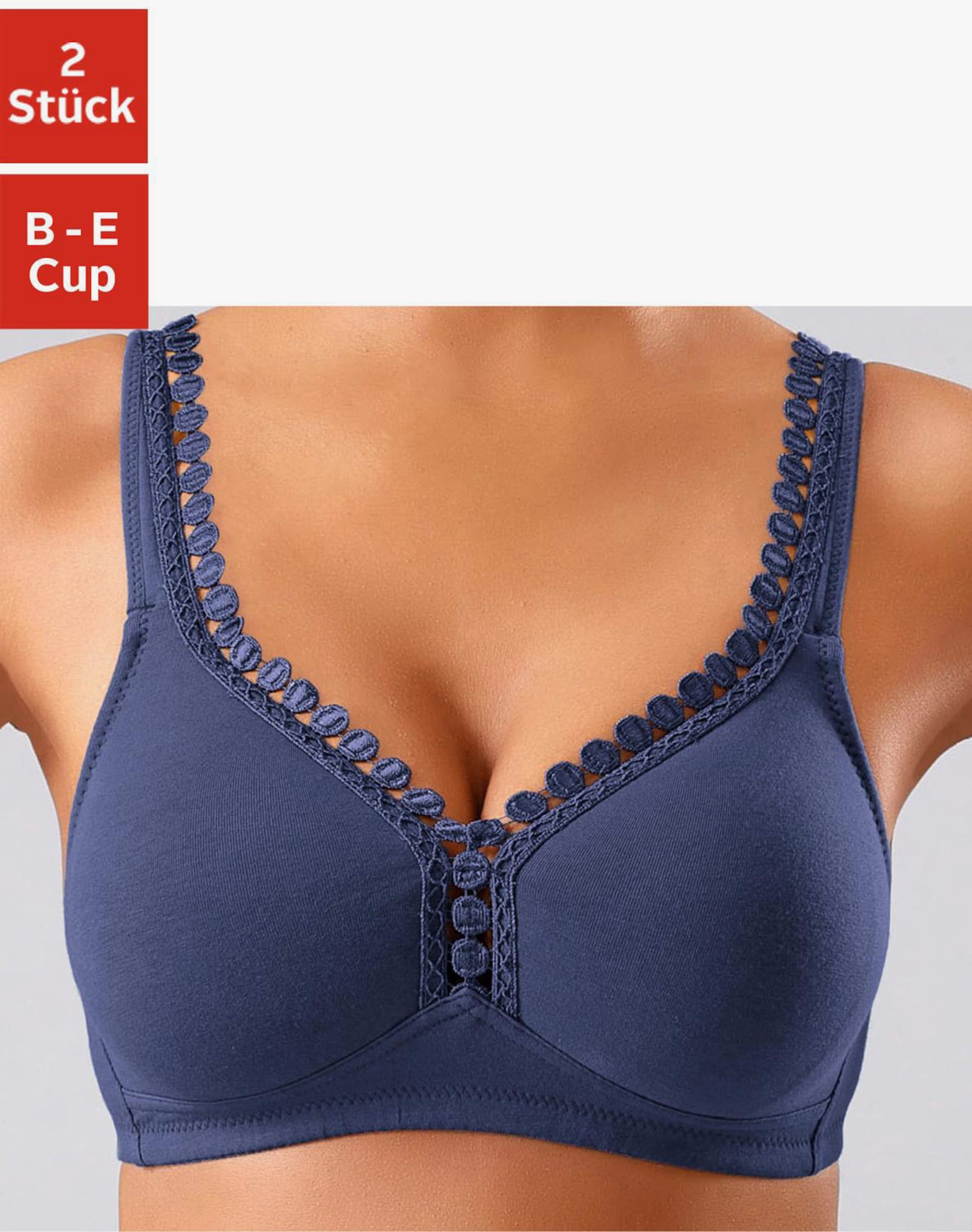 petite fleur Soft-BH - marine+weiß