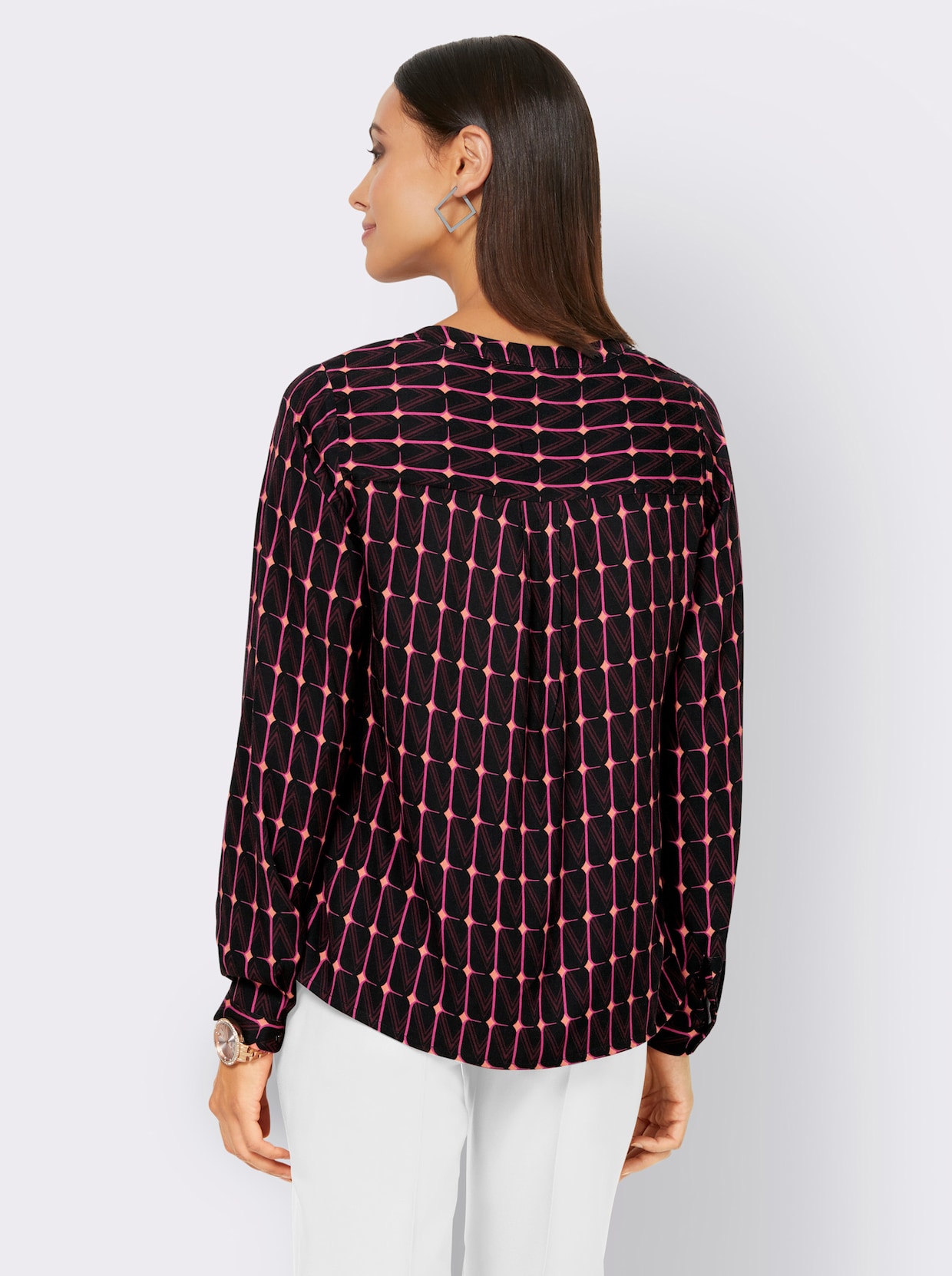 heine Blouse met print - zwart/magenta bedrukt