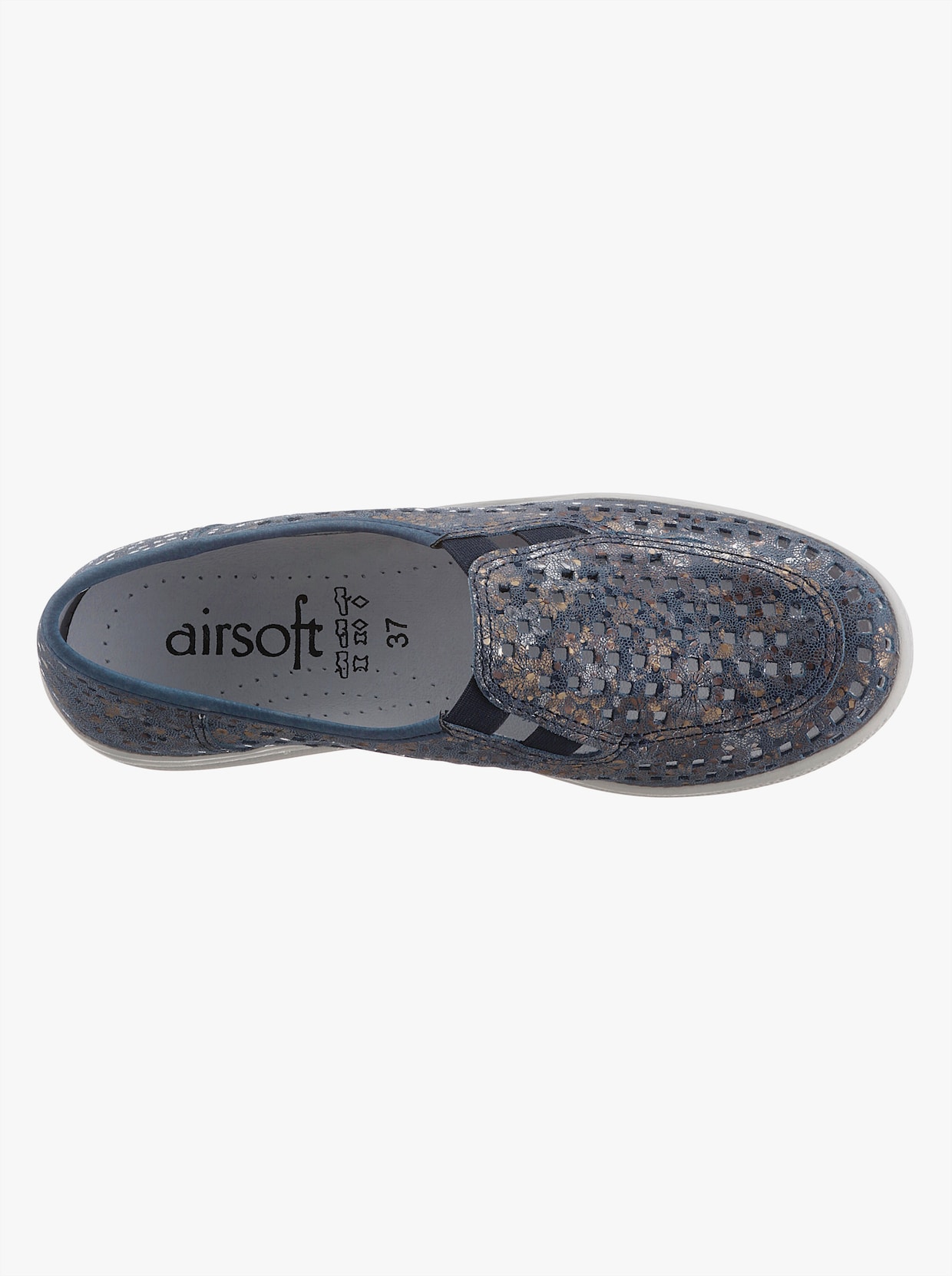 airsoft comfort+ Slipper - marine-geblümt