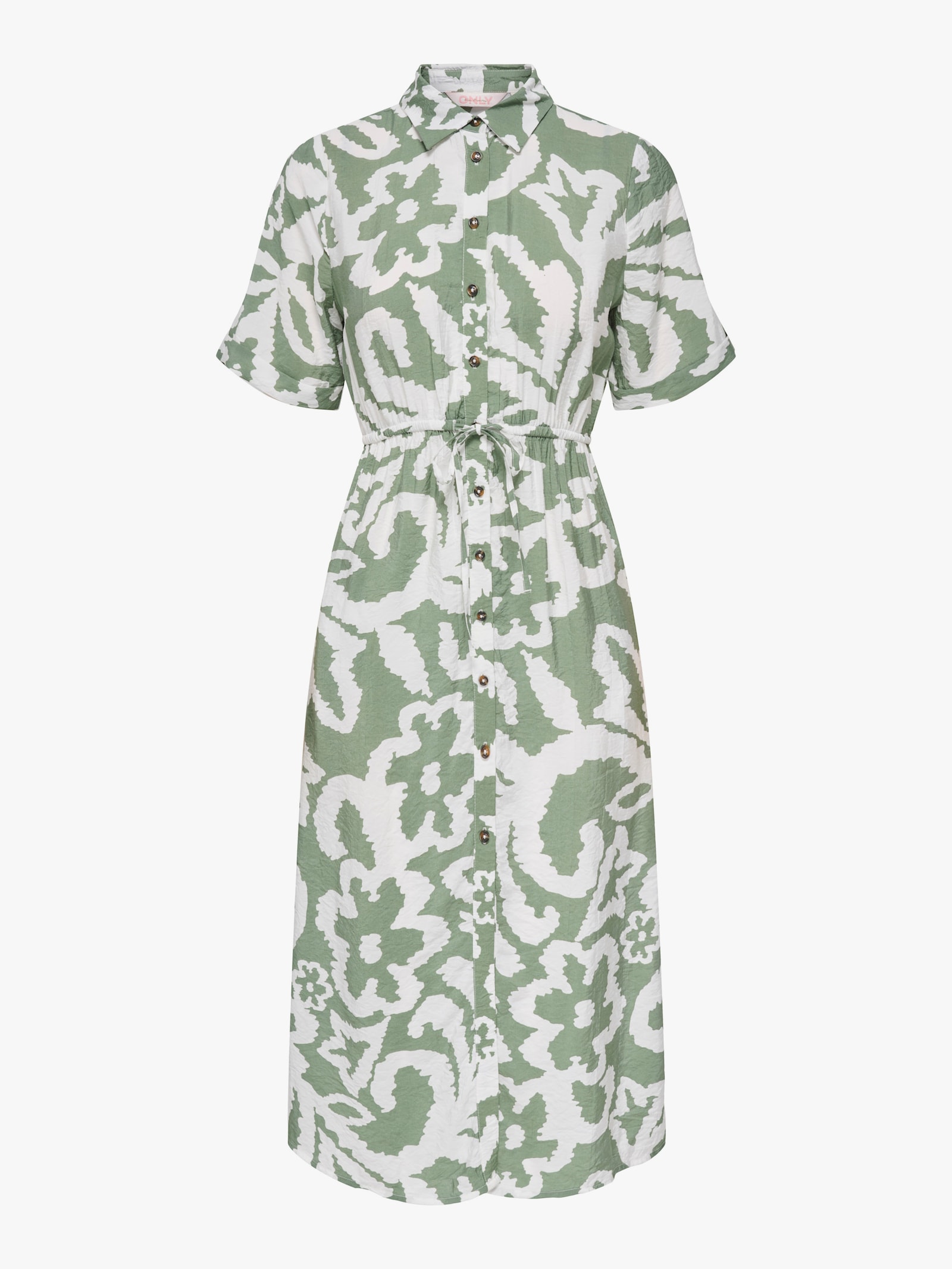 ONLY CARMAKOMA Blusenkleid - laurel wreath aop:cloud dancer