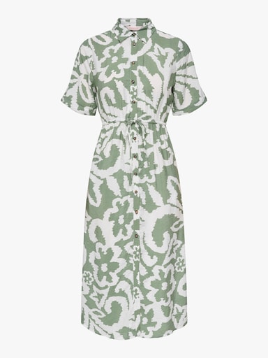 ONLY CARMAKOMA Blusenkleid - laurel wreath aop:cloud dancer