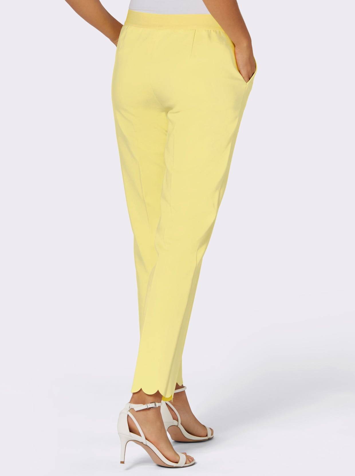 Broek met persplooien - citroen