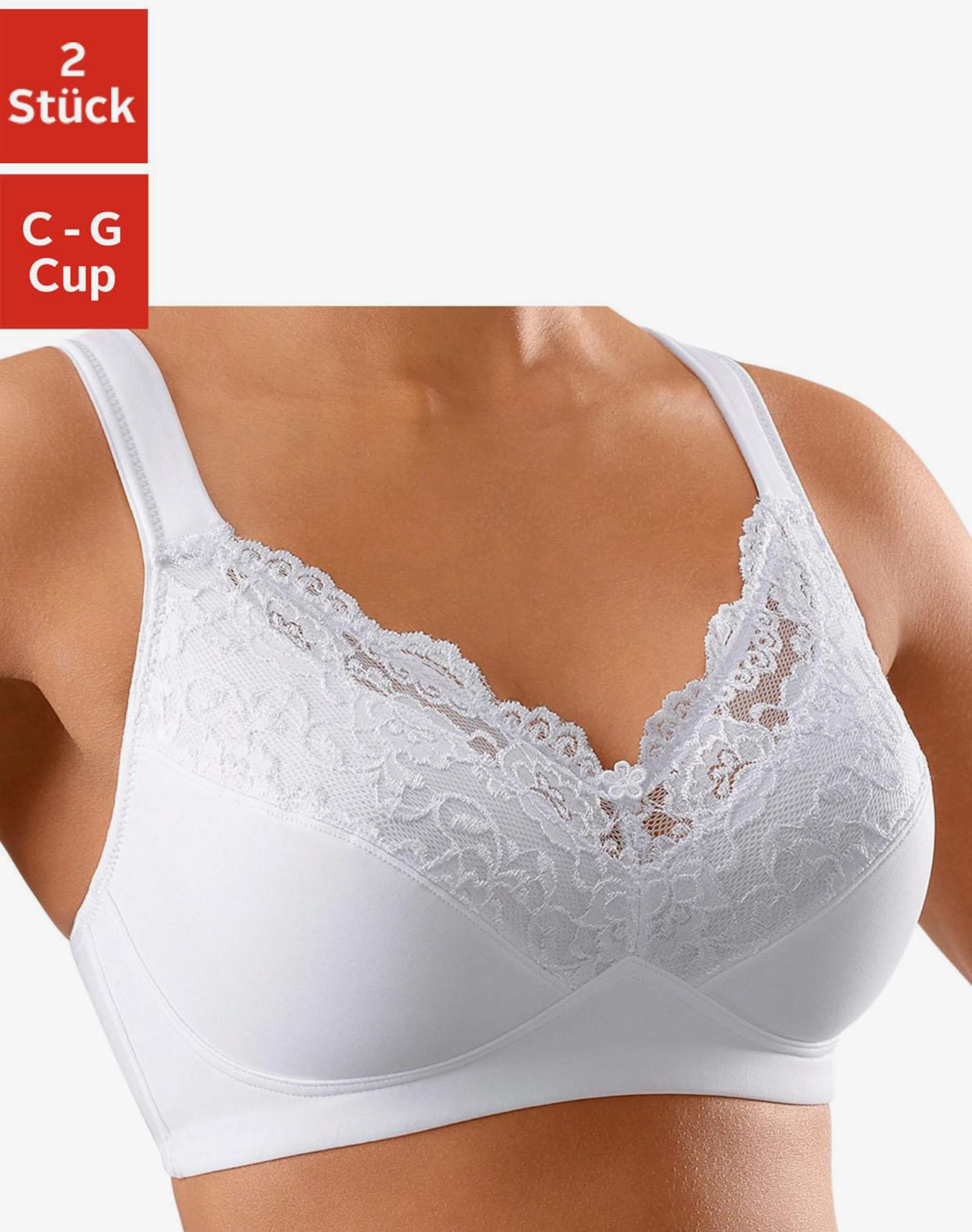 petite fleur Soft-BH - weiss+schwarz