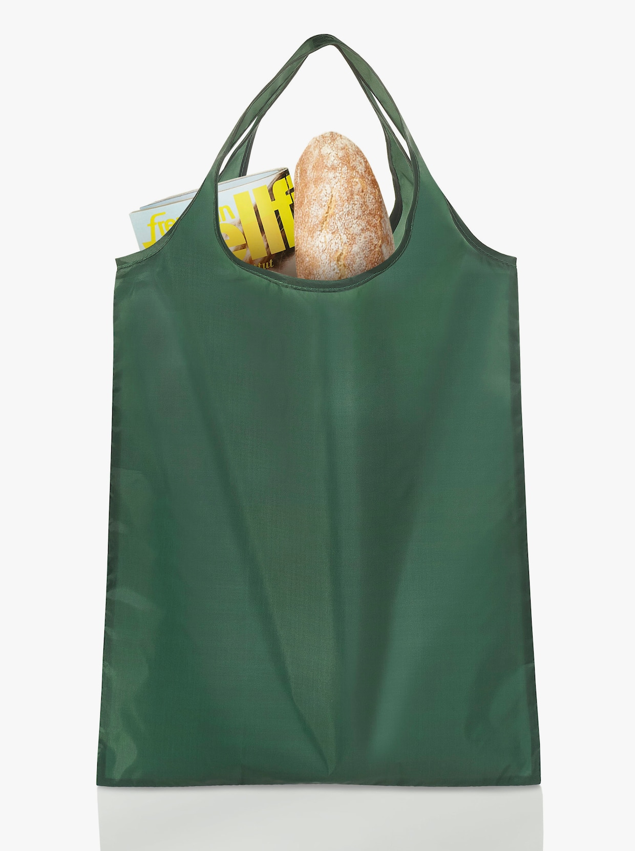 Nákupný košík + nákupná taška - zelená vzorovaná