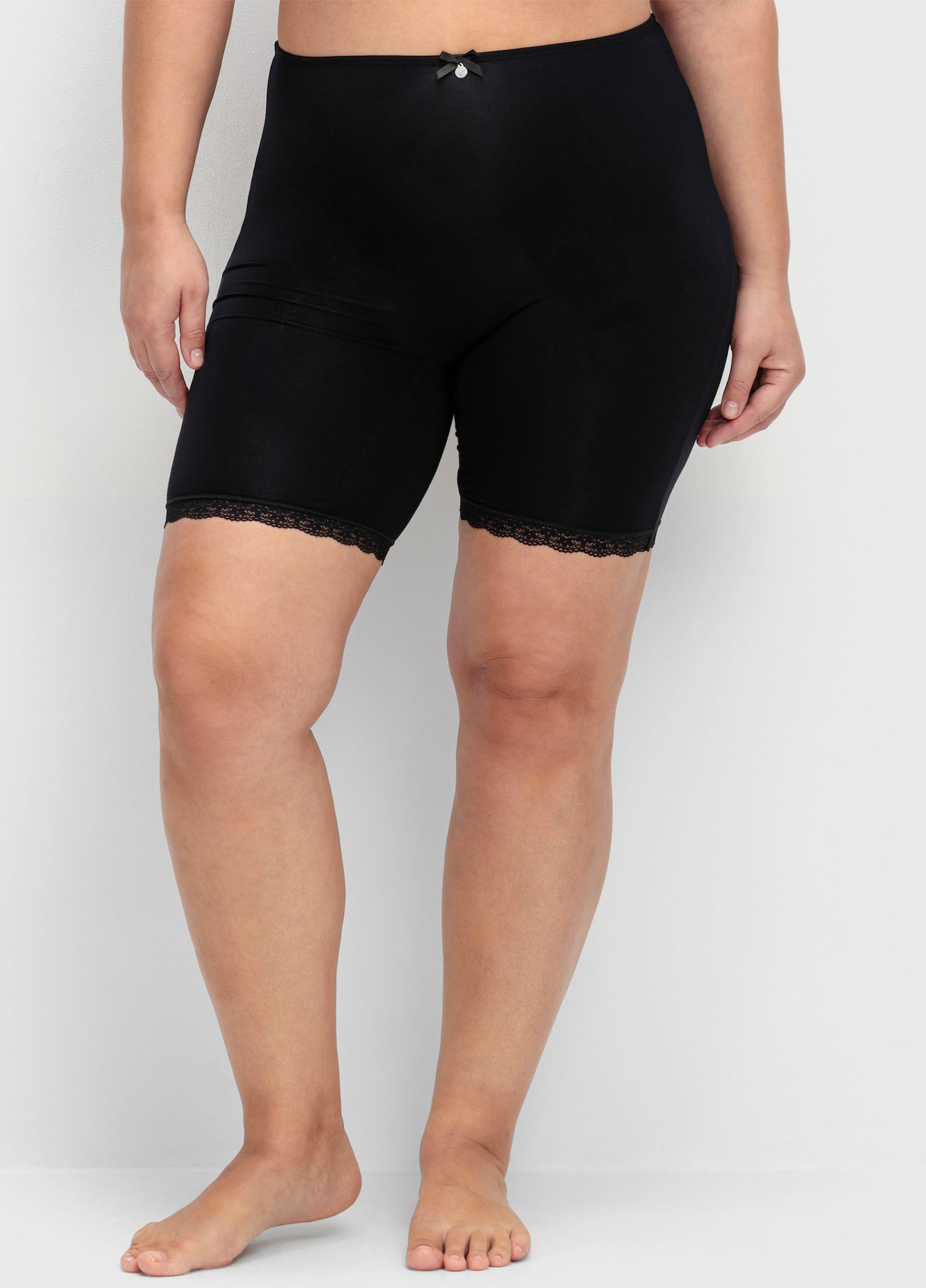 sheego Corrigerende pants met hoge taille - zwart