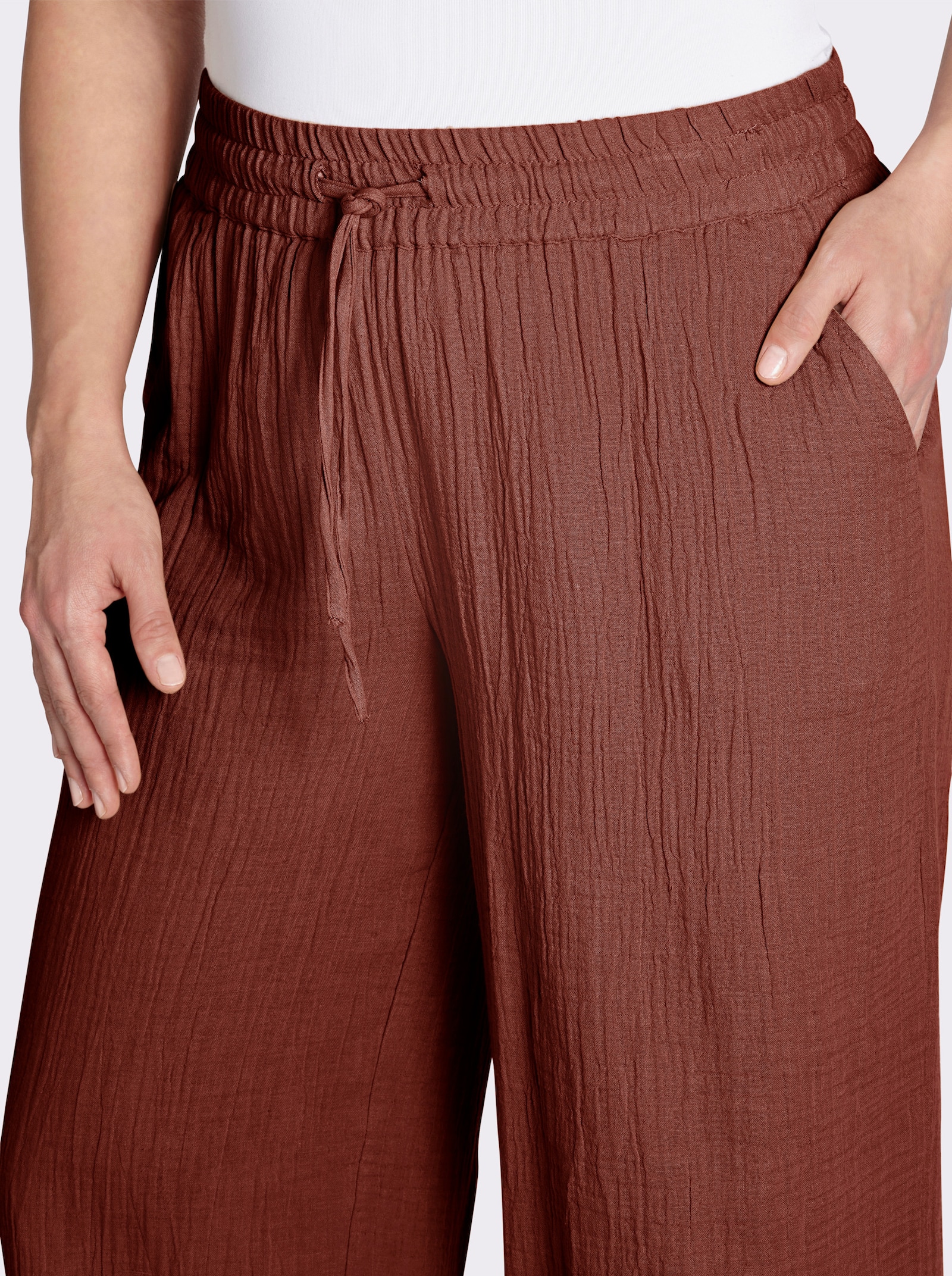 Culotte in Struktur-Qualität - rotbraun