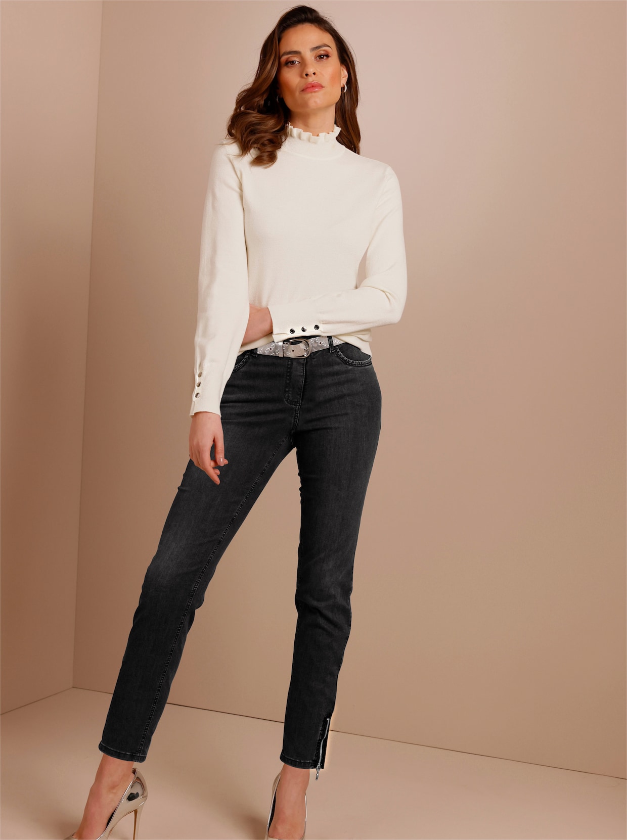 CREATION L PREMIUM 5-Pocket-Jeans - schwarz