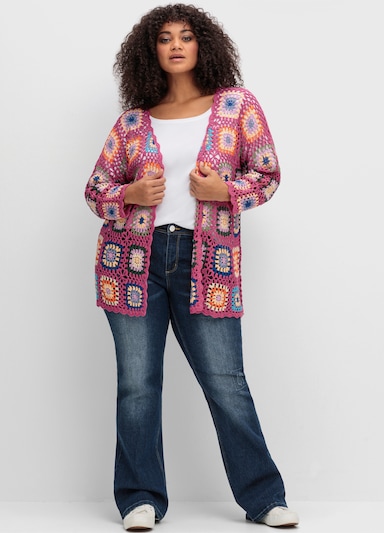 sheego by Joe Browns Longstrickjacke - pink