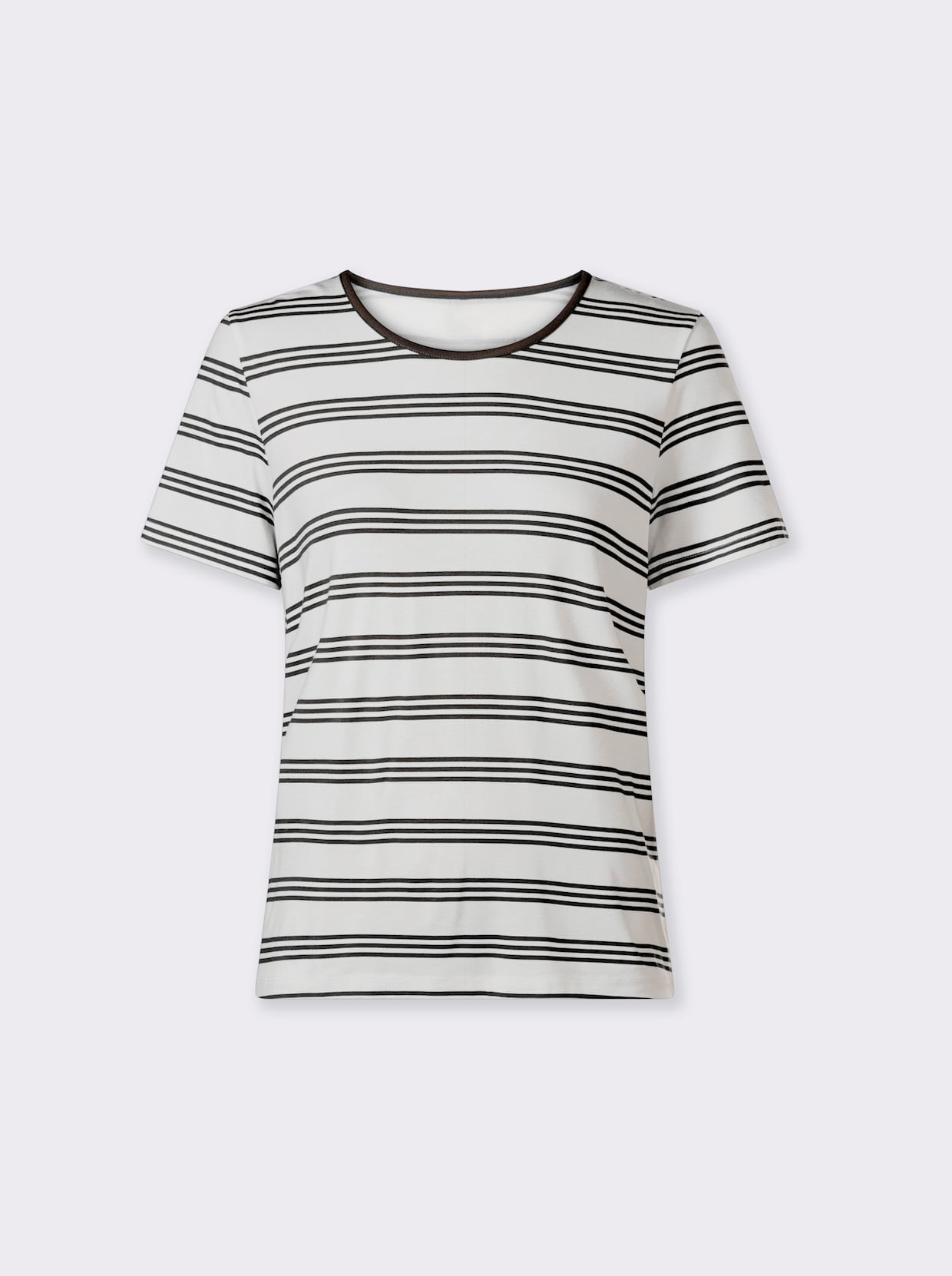 heine Kurzarmshirt - schwarz-ecru-gestreift