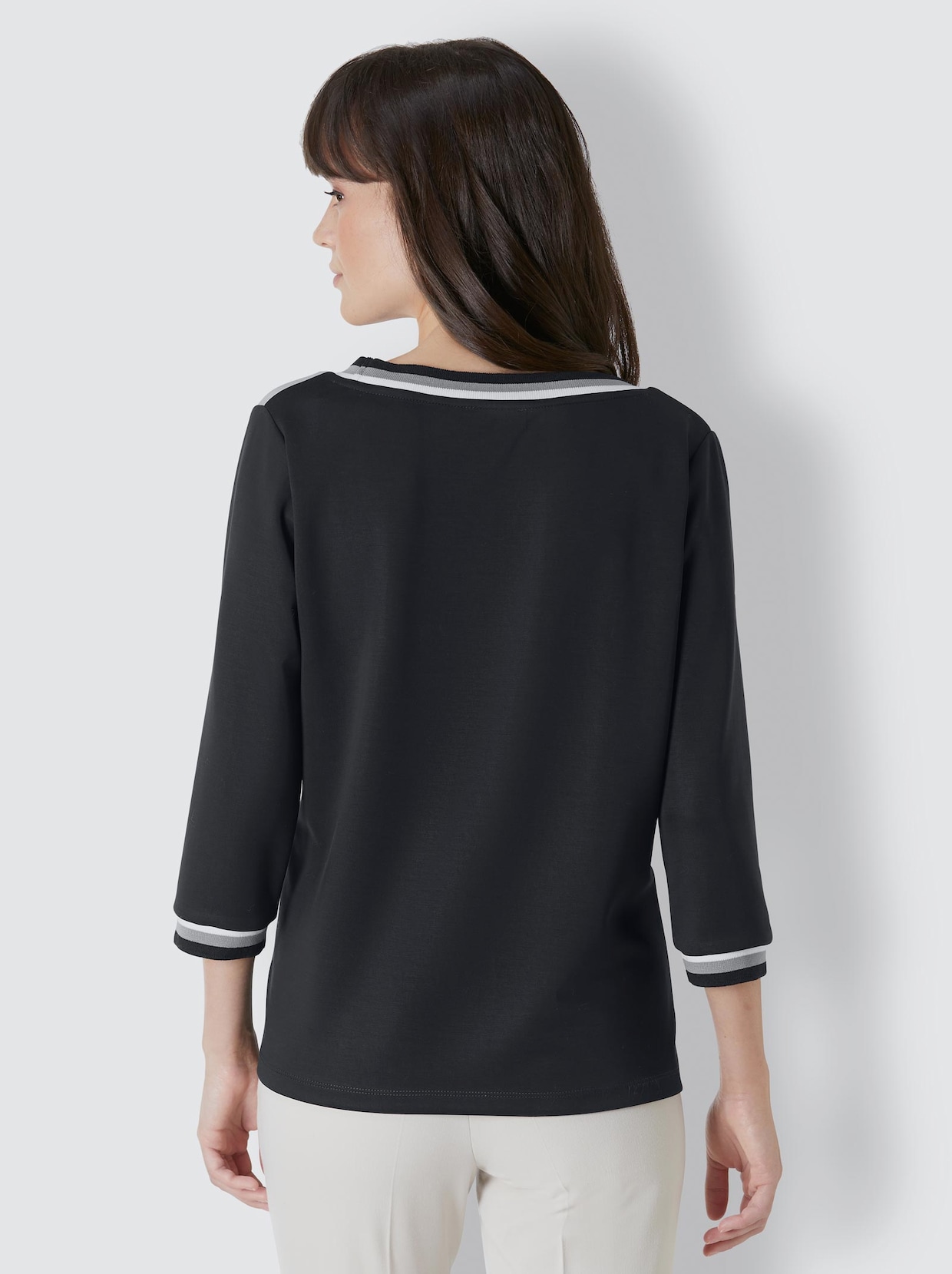 Creation L Premium Modal-Polyester-Shirt - schwarz-steingrau
