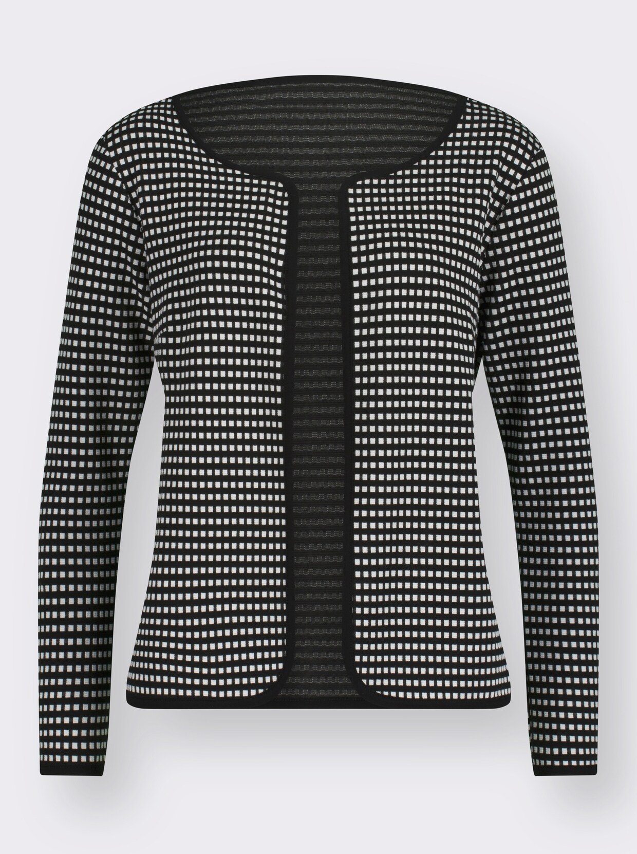 Shirtjacke - schwarz-weiß-gemustert