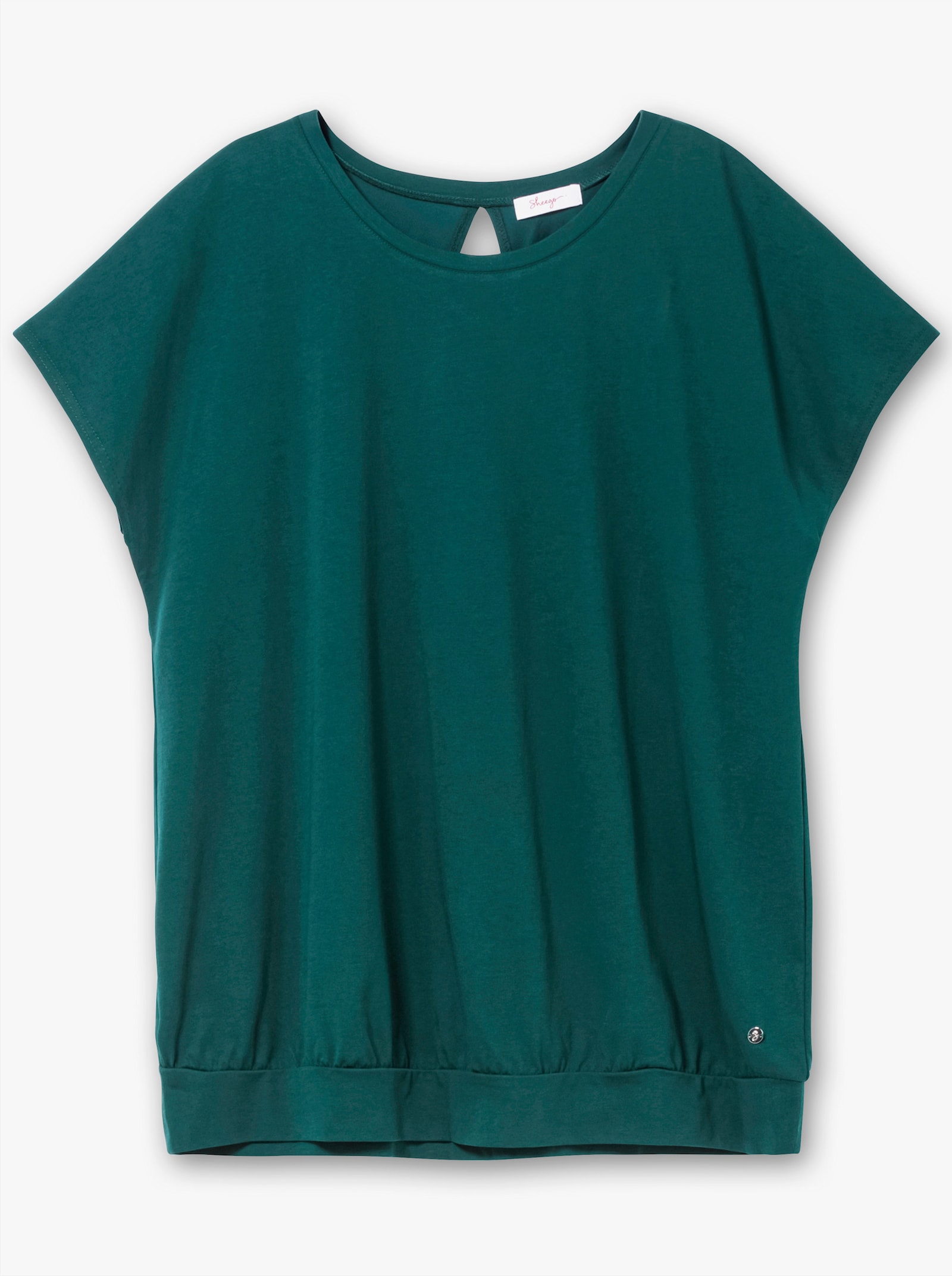 sheego Funktionsshirt mit Cut-out im Nacken - petrol