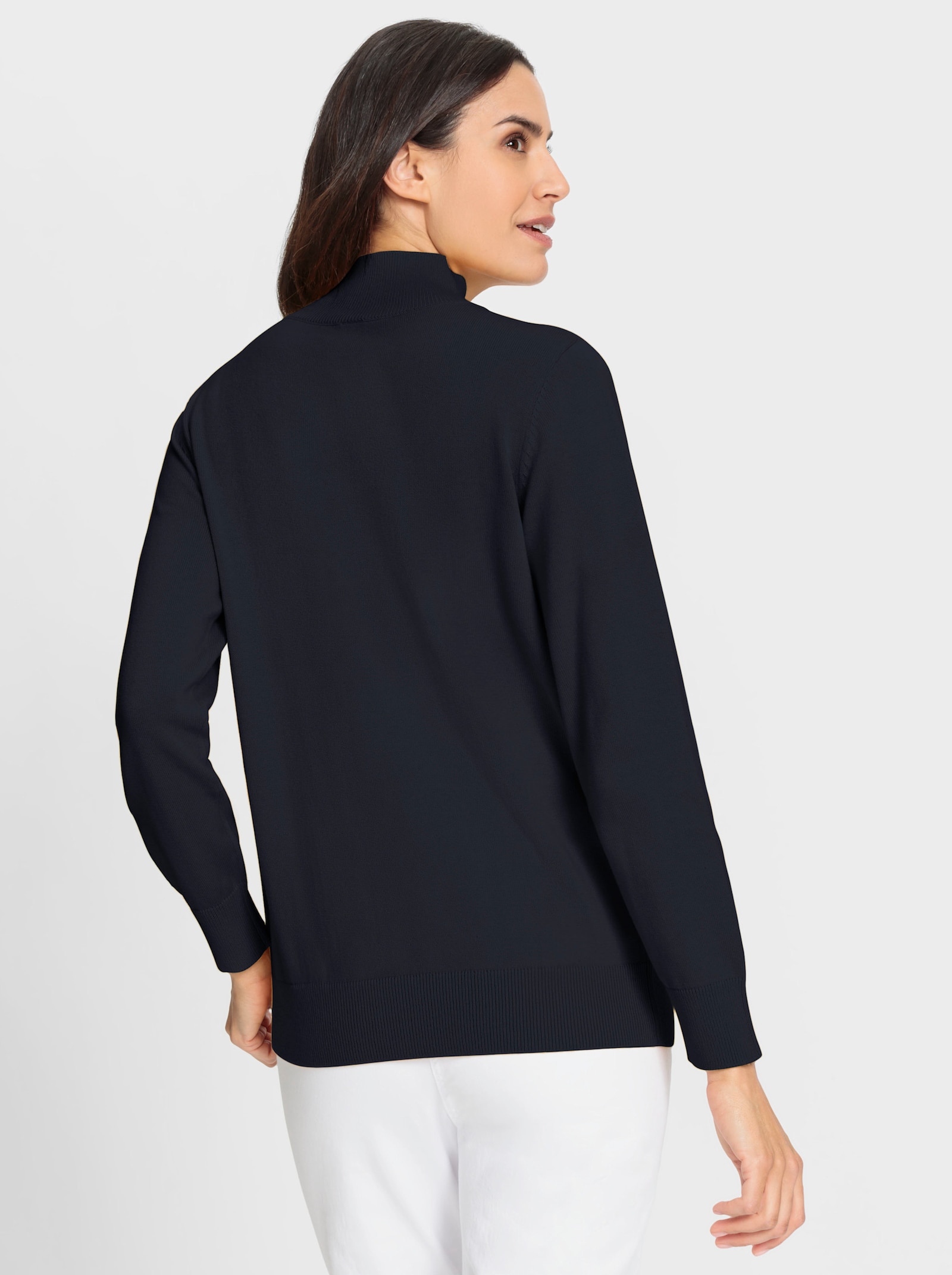 Trui met opstaande kraag - marine