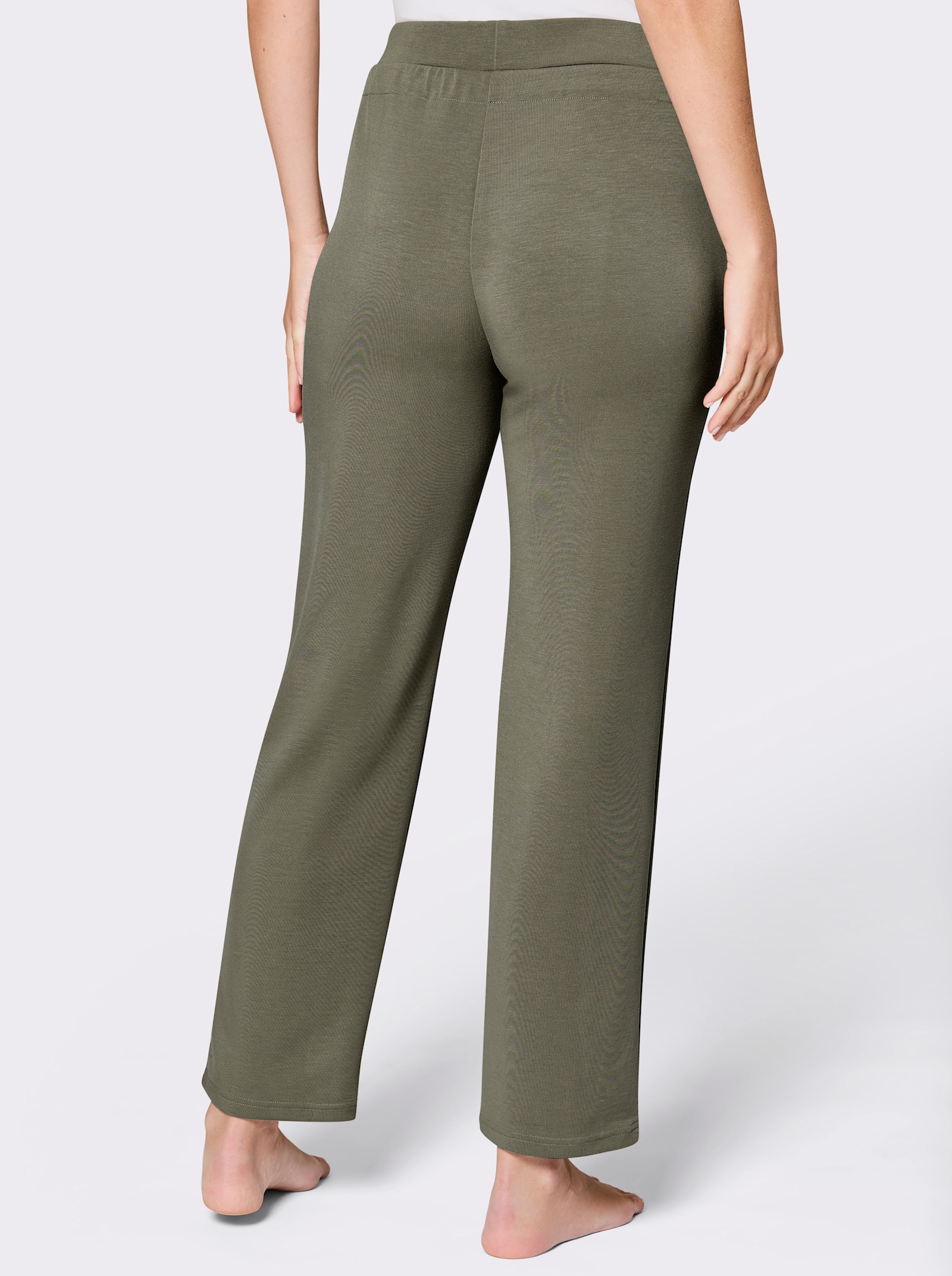 feel good Dehnbund-Hose mit Tunnelzug unterhalb des Bunds - khaki