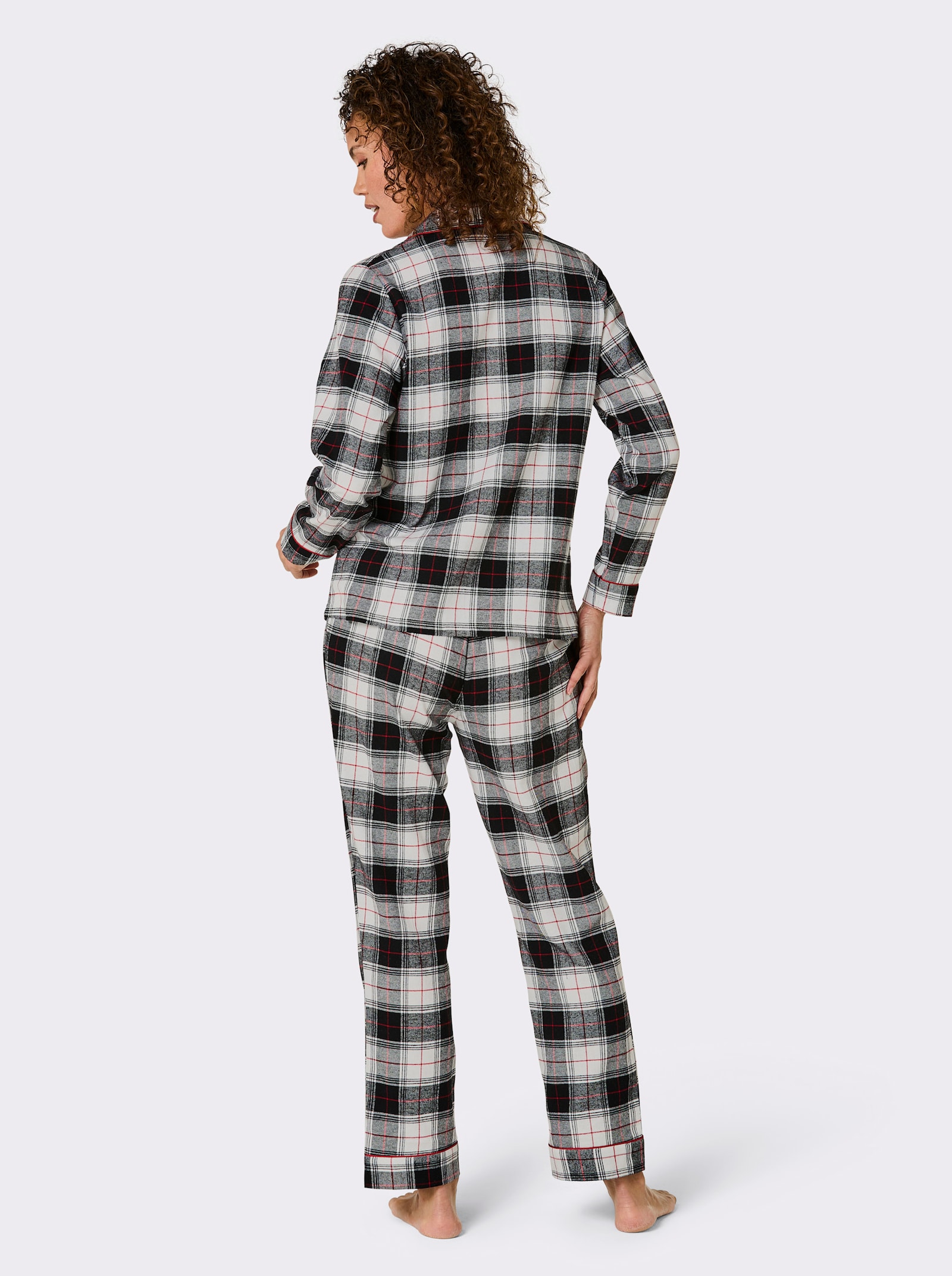 wäschepur Pyjama - rot-schwarz-kariert
