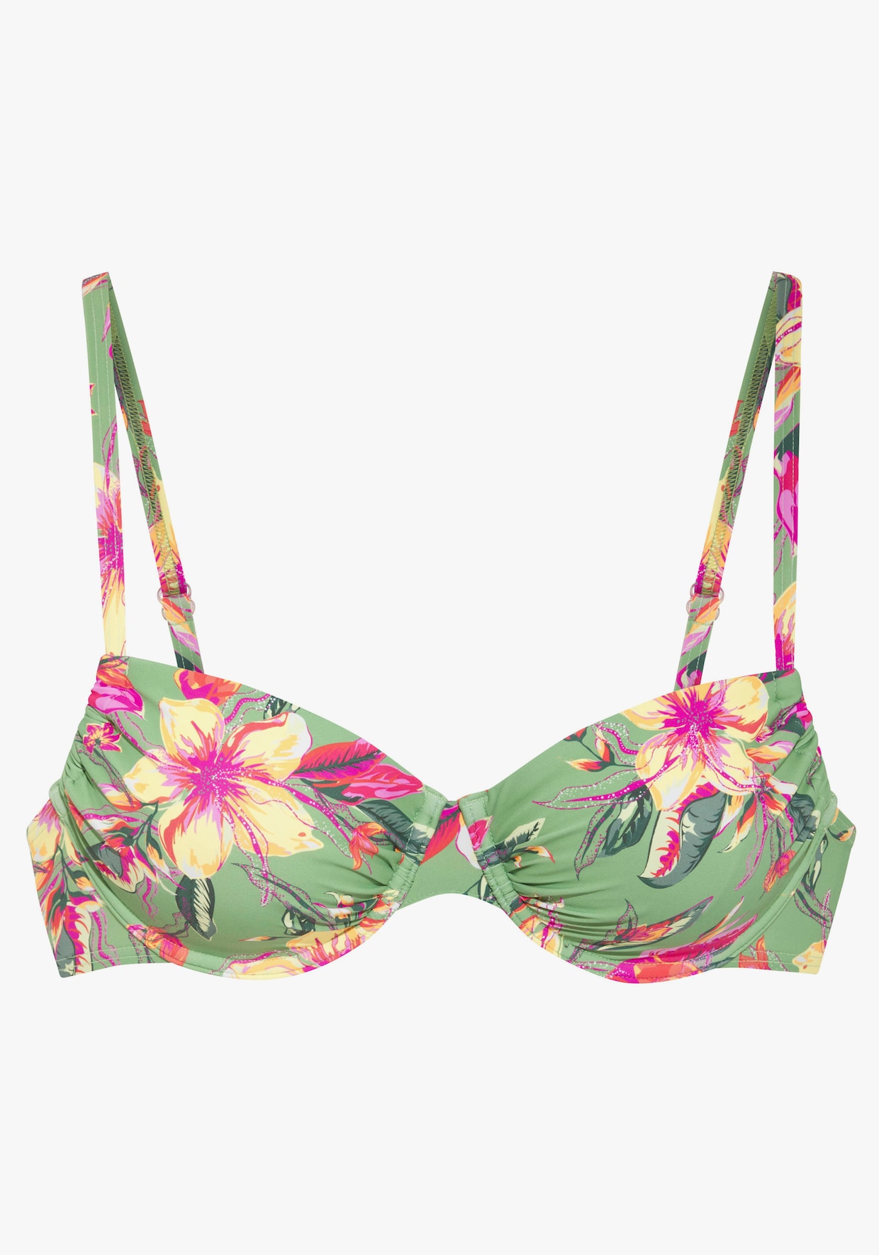 LASCANA Beugelbikinitop - salie/pink bedrukt