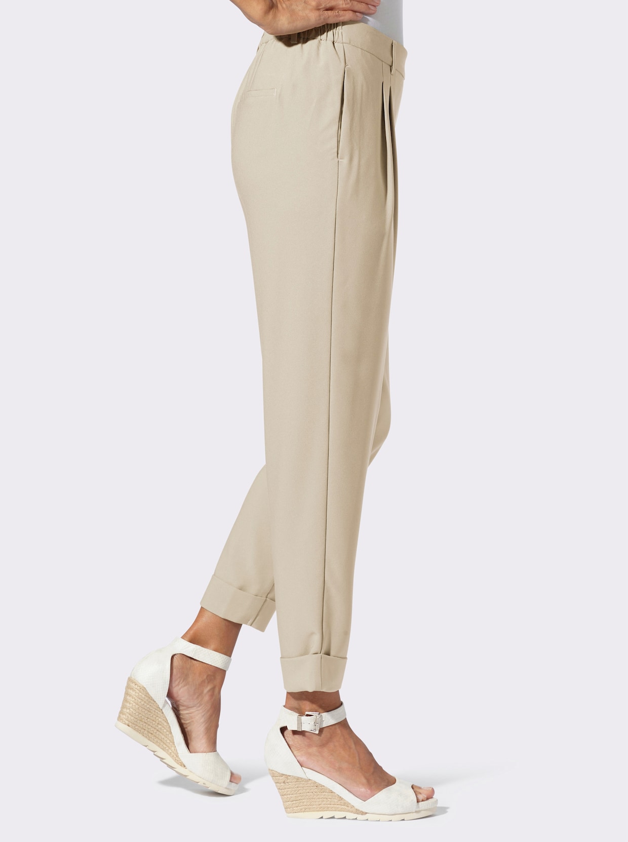 Bundfaltenhose - sand