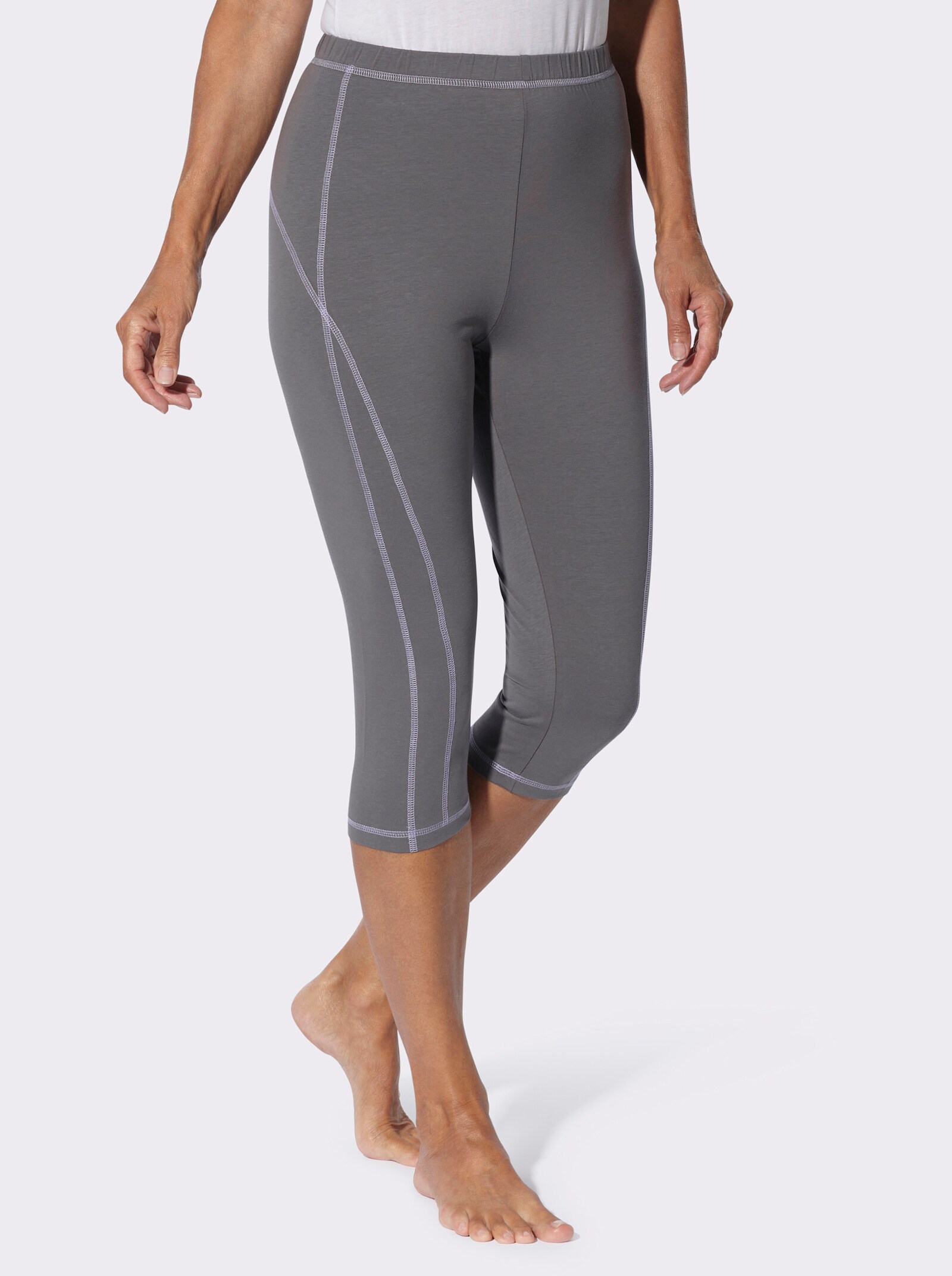 Caprileggings mit Kontrastnähten - anthrazit