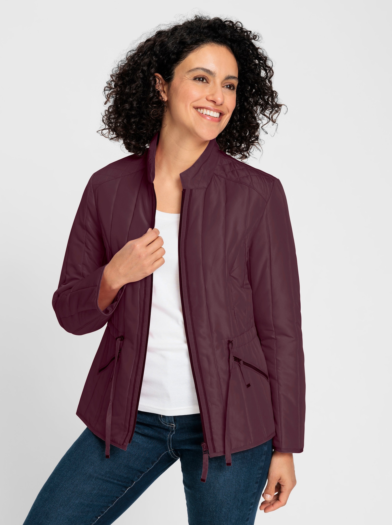 Steppjacke mit Längssteppung - burgund