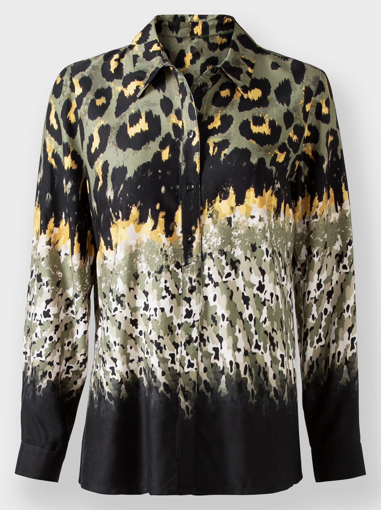 heine Blouse met print - zwart/kaki geprint