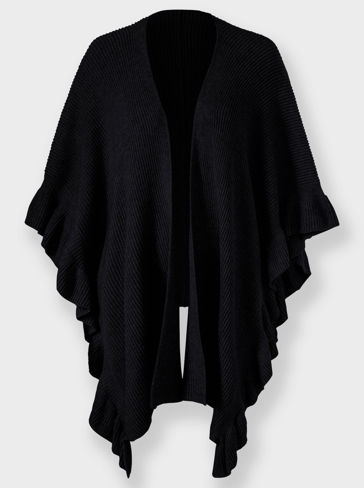 heine Poncho en tricot - noir