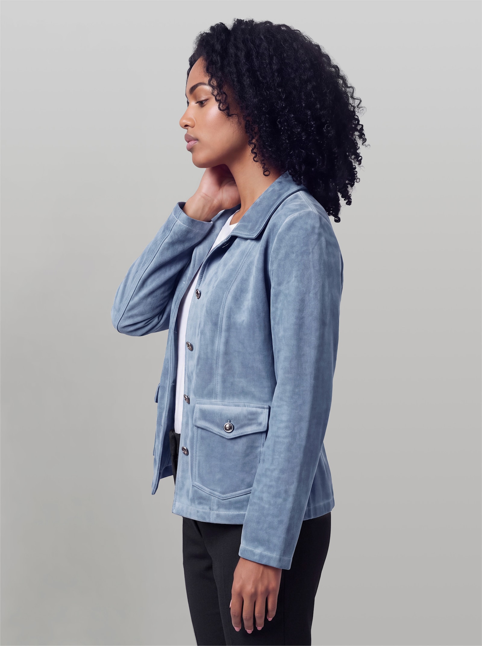 heine Sweatblazer mit Oil-dyed-Waschung - bleu