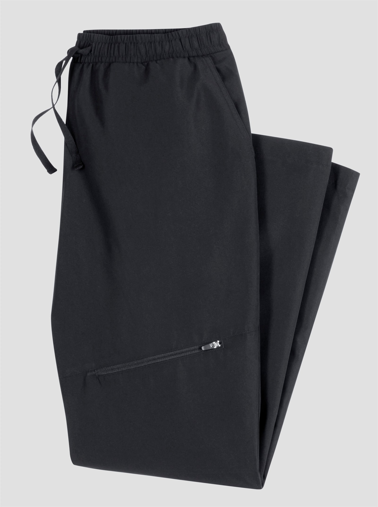 Kalhoty pro volný čas s kapsou na zip - černá