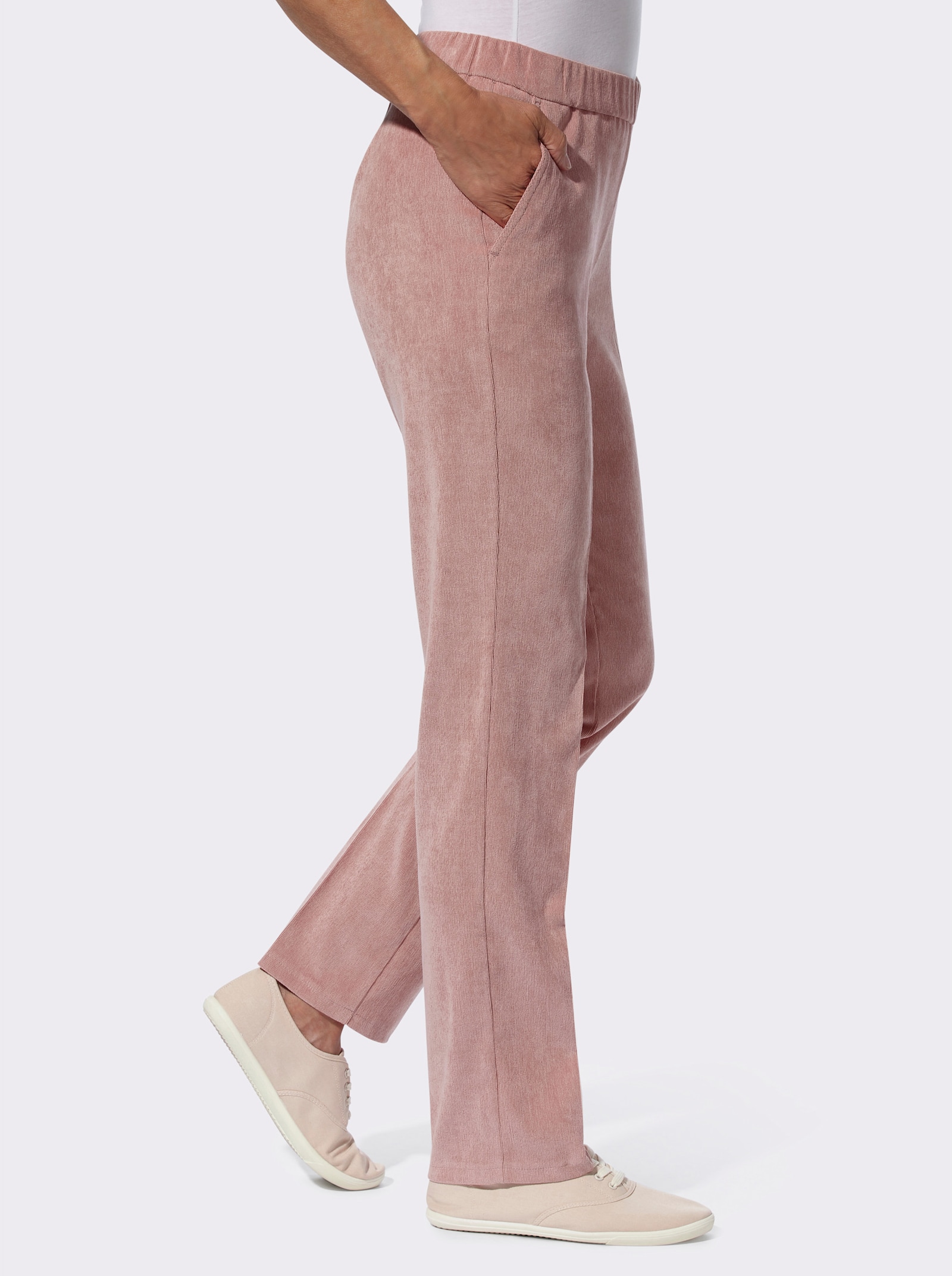 Cordhose mit Bügelfalten - rosenholz