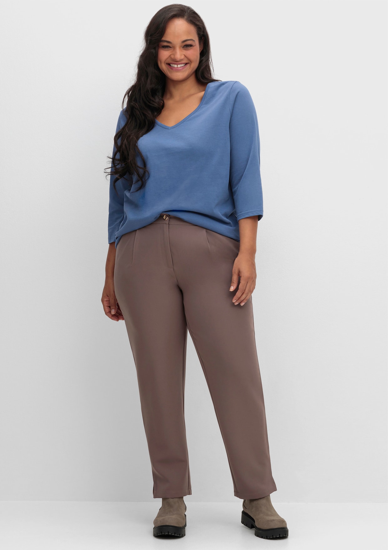 Stretch-Hose - dunkeltaupe