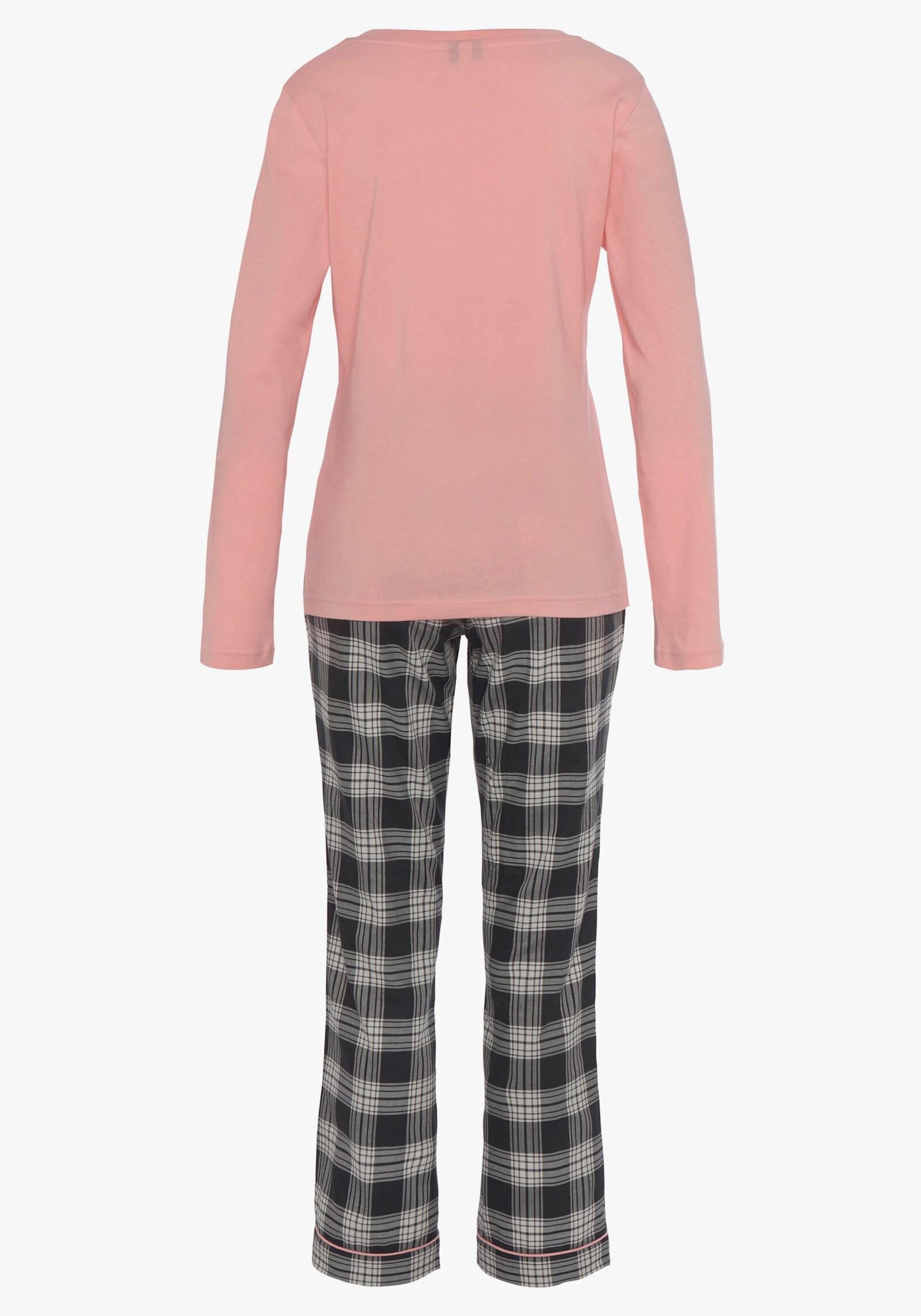 H.I.S Pyjama - dunkelrosa/schwarz-grau-kariert
