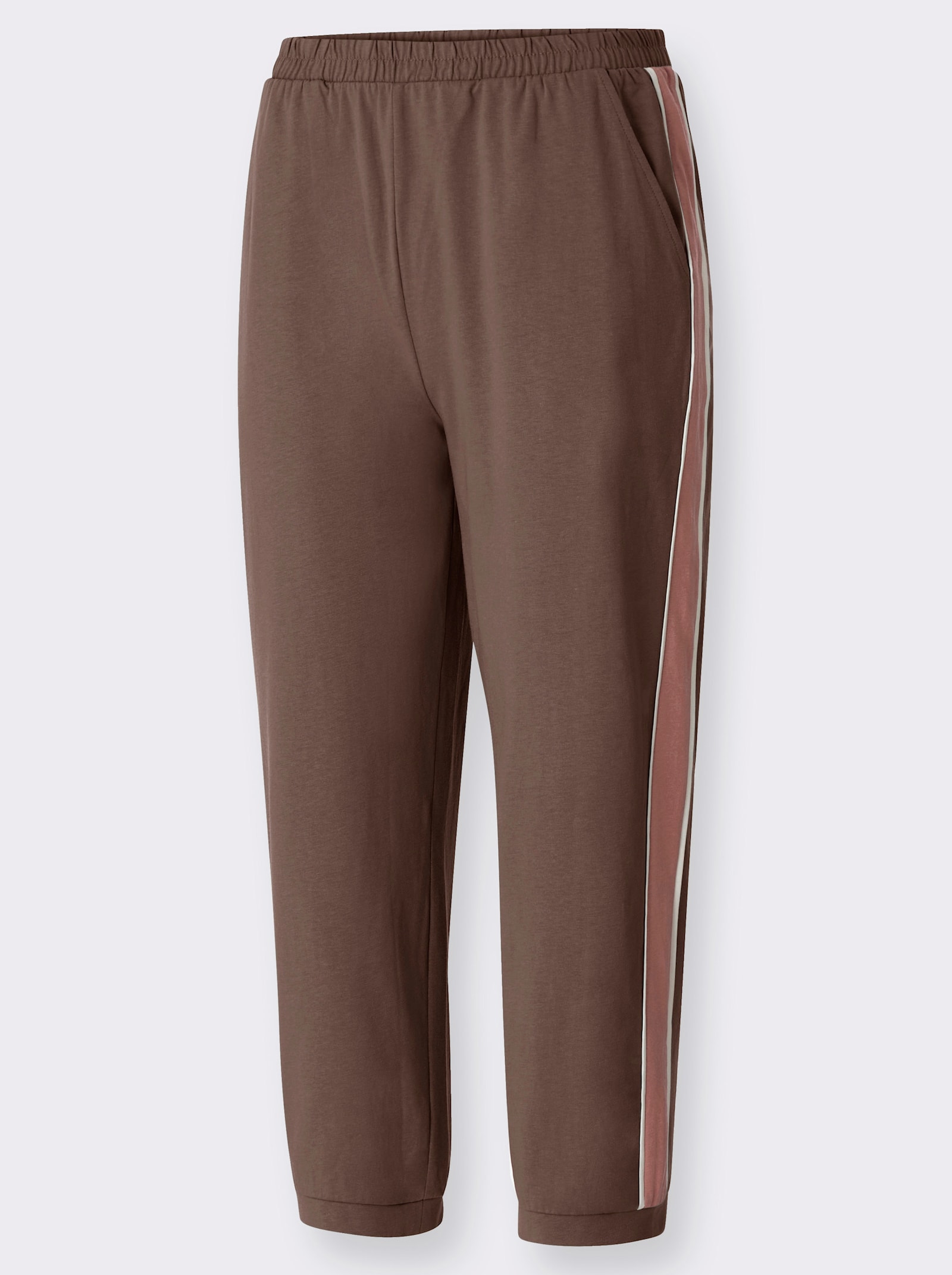 Freizeithose mit Galonstreifen - schoko