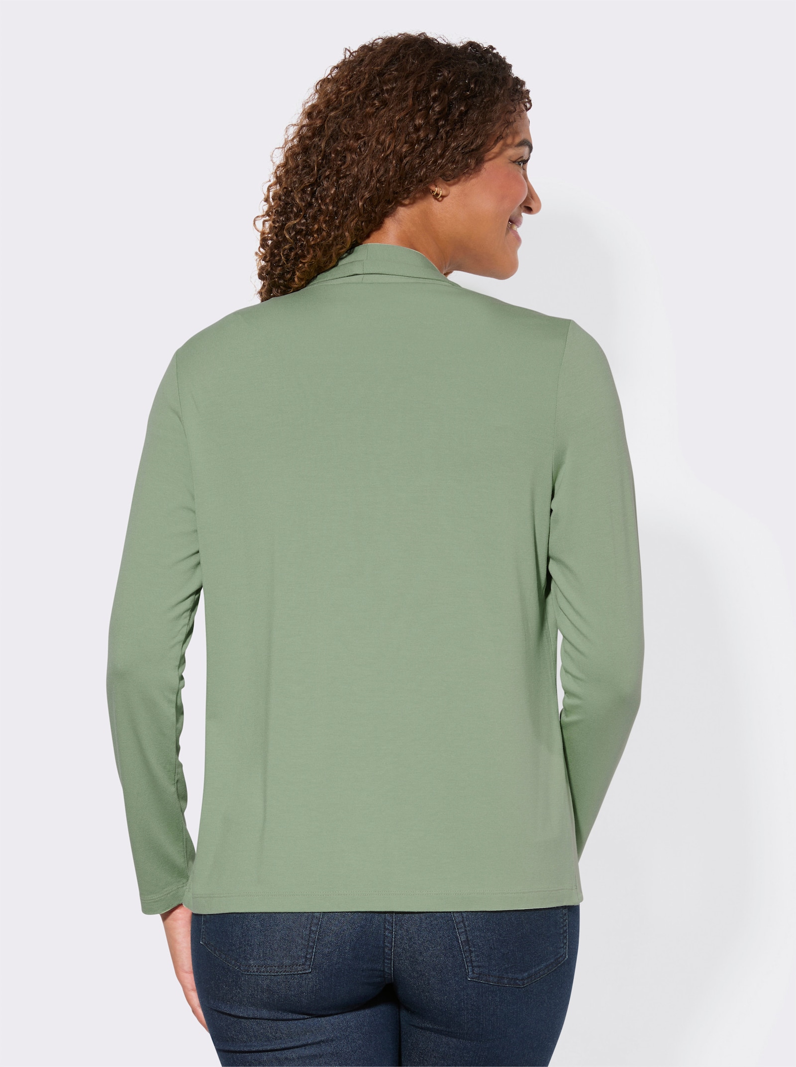 Shirtjacke mit Schalkragen - eucalyptus