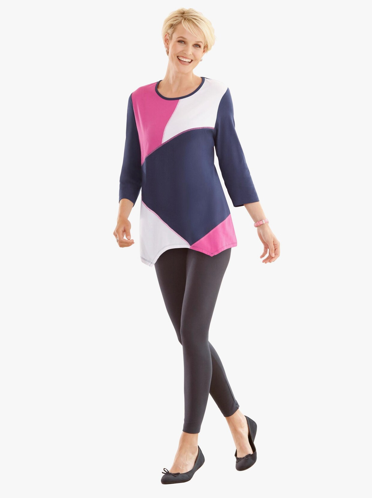 Tuniekshirt - nachtblauw/fuchsia