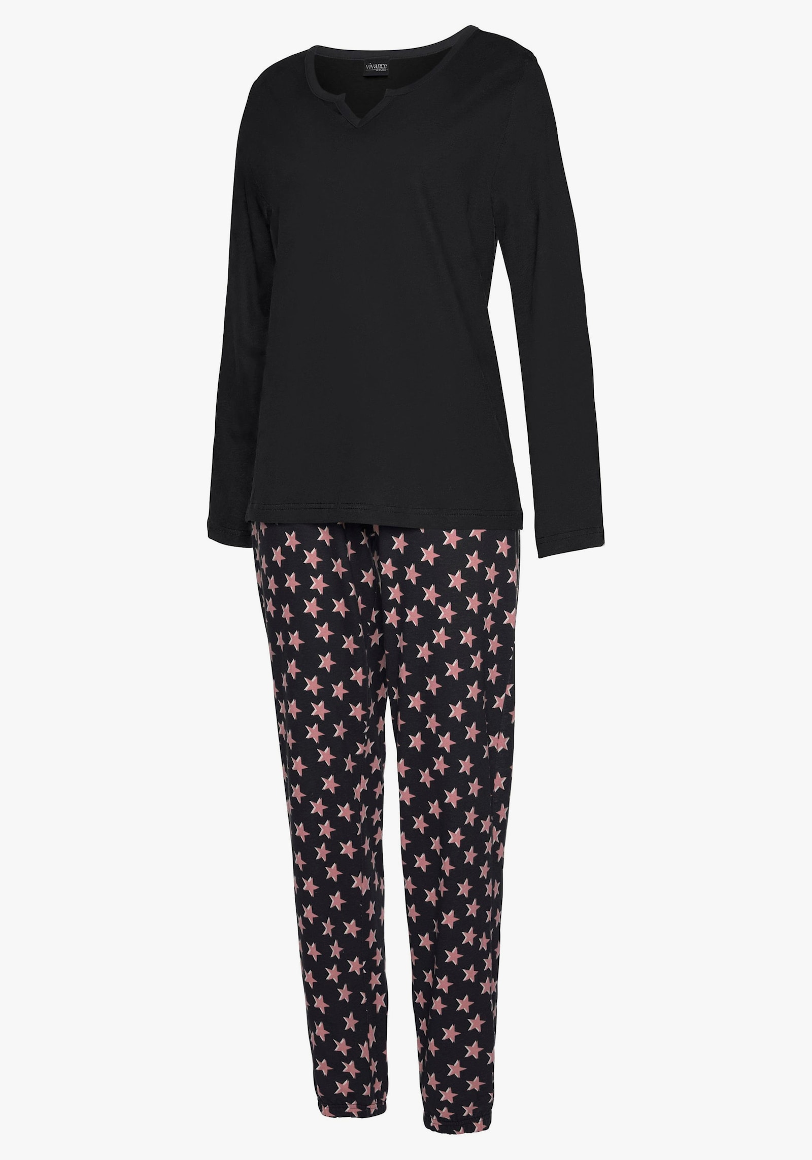 Vivance Dreams Pyjama - bordeaux, schwarz